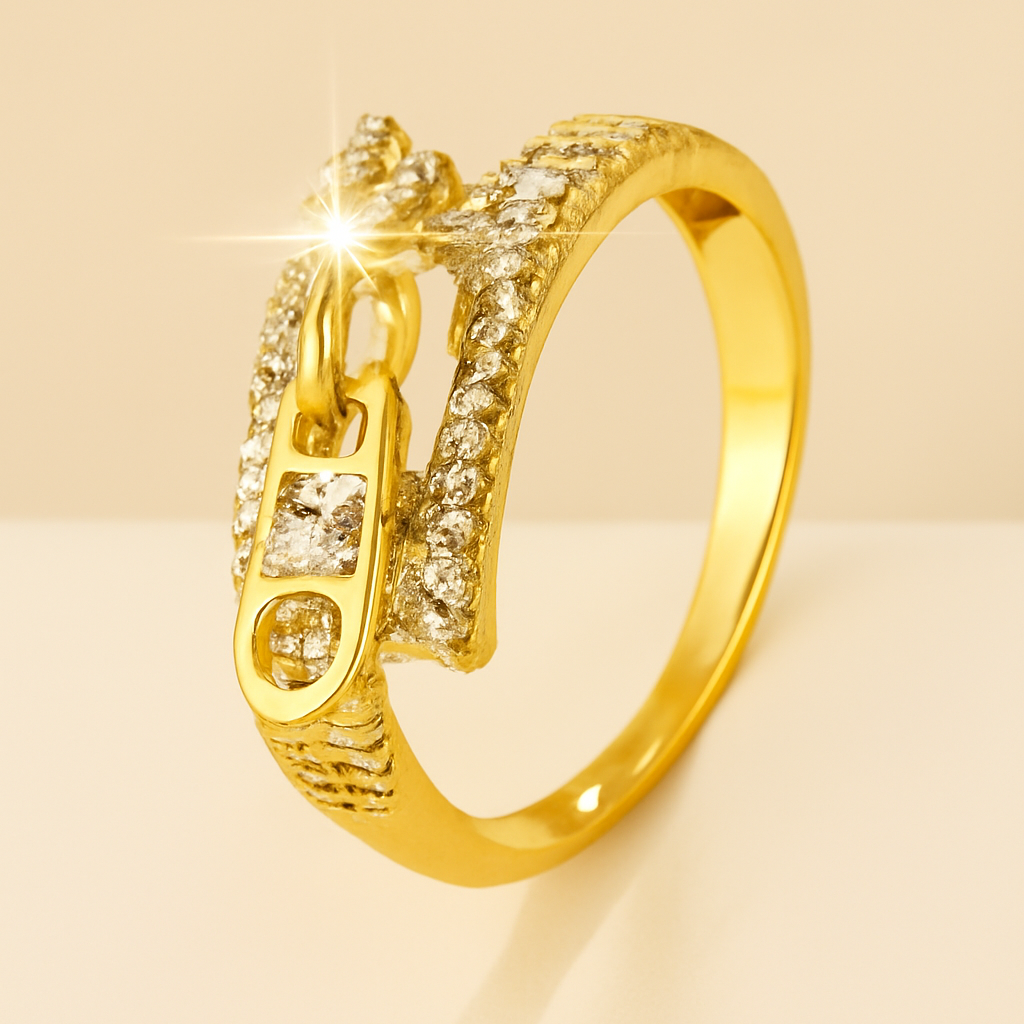 Ritsontwerp Ring voor Dames – Met Synthetische Cubic Zirkonia Accent