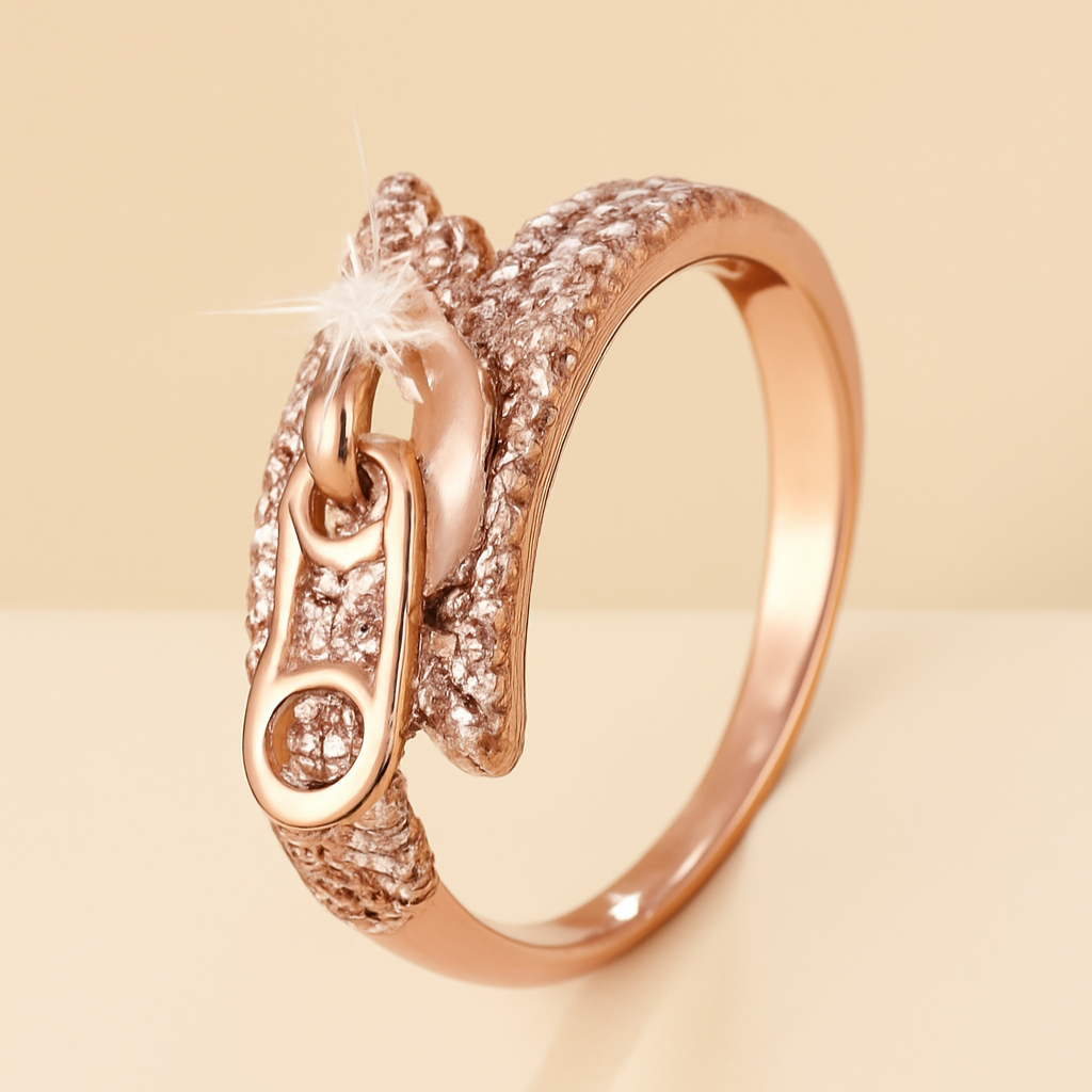 Synthetische Cubic Zirkonia damesring met stijlvol ritsontwerp