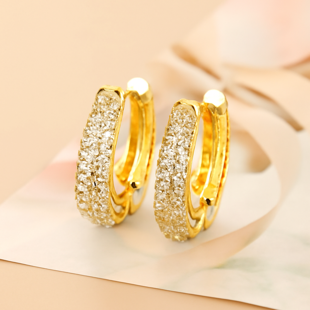 Elegante Pave Zirkonia Creolen voor Vrouwen