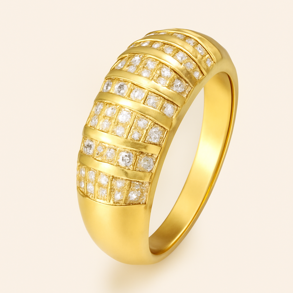 Elegante Ring in Vintage-Stijl met Synthetische Zirkonia