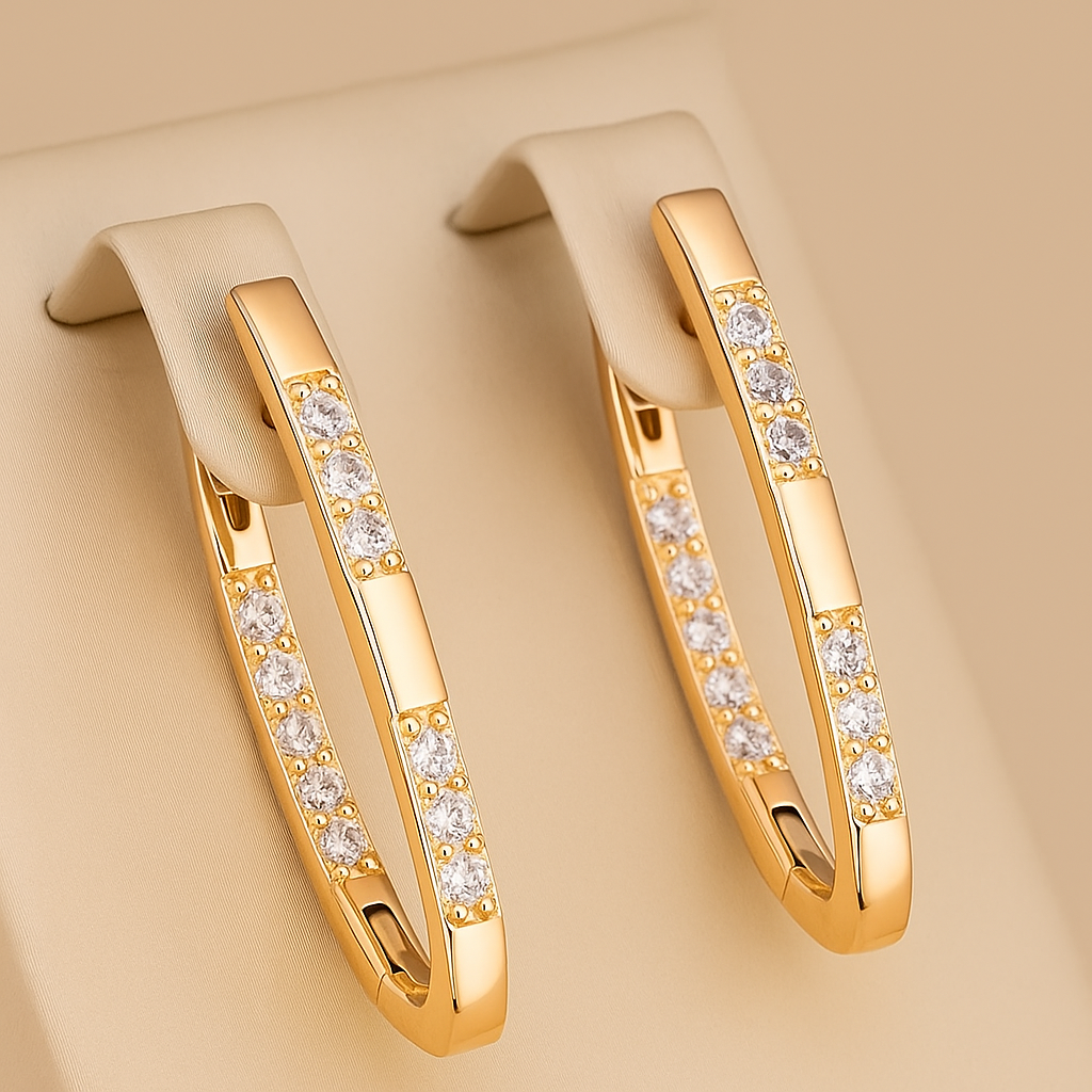 Elegante witte Cubic Zirconia Hoepel Oorbellen - Tijdloze Luxe