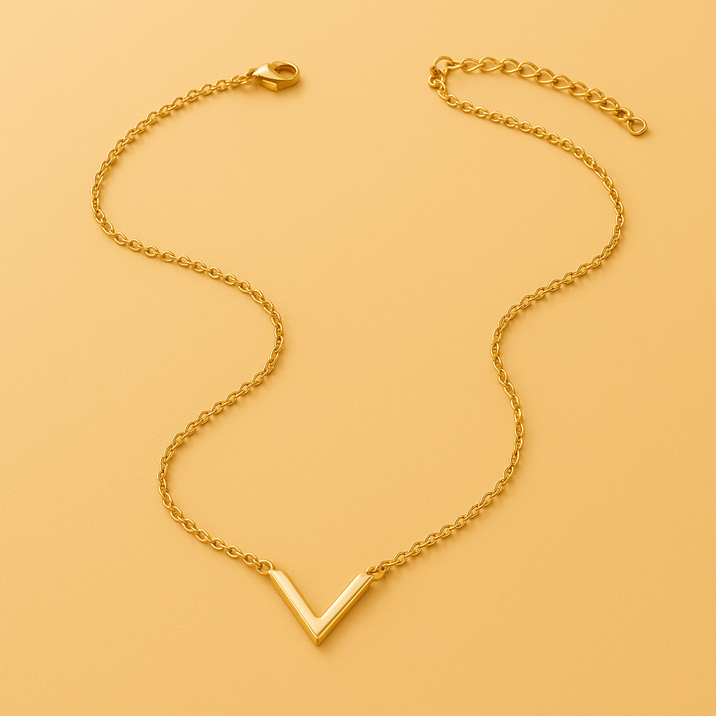 Aurora | V-vormige geometrische ketting - Chic en stijlvol accentstuk