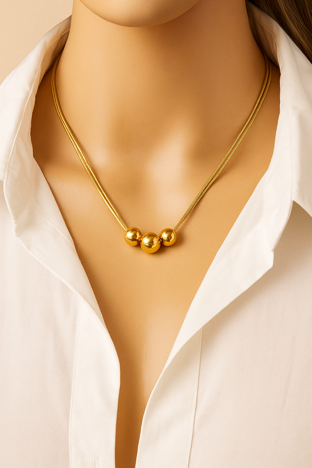 Fijne Gelaagde Kralenketting – Delicate Sleutelbeenlook