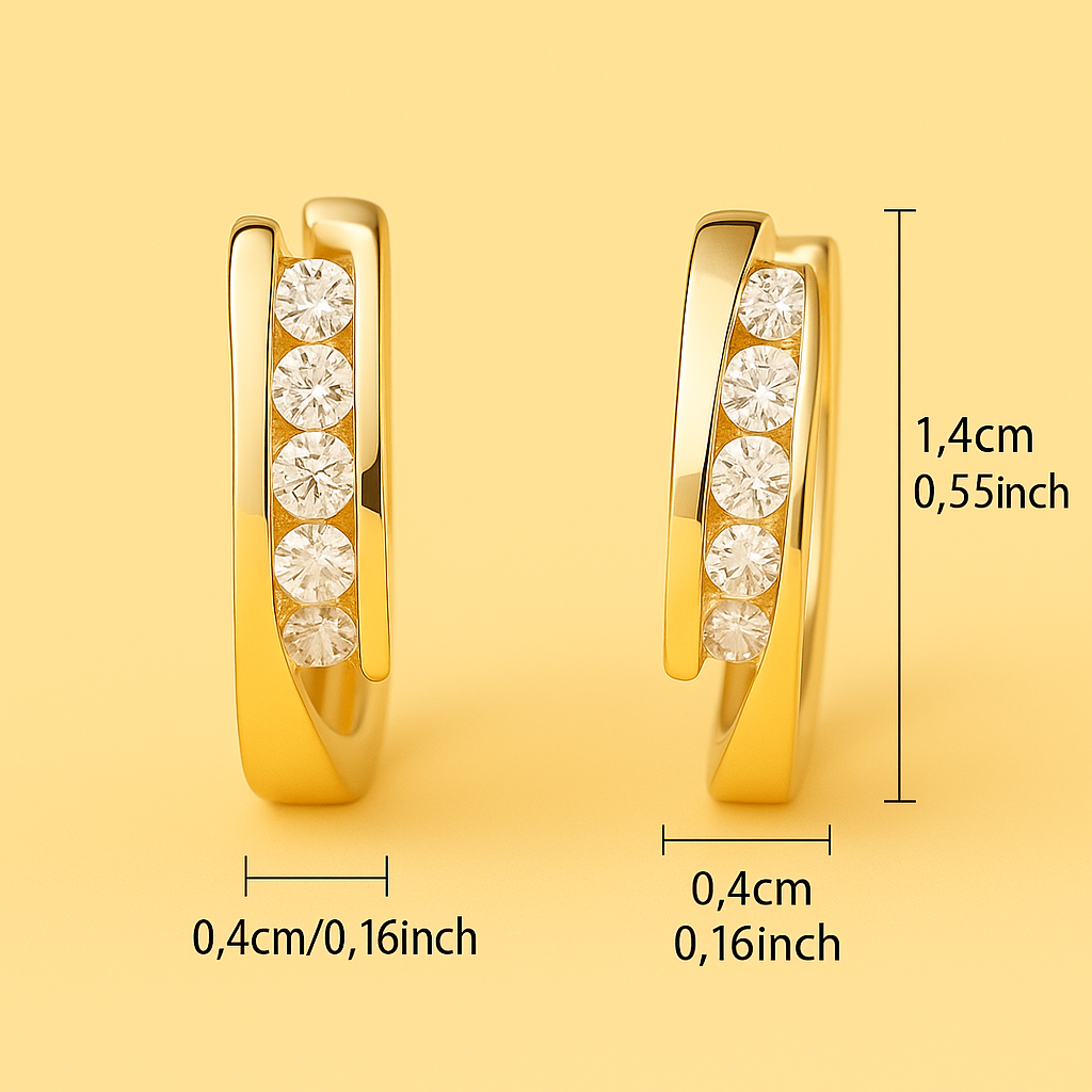 Luxe met zirkonia ingelegde hoepeloorbellen