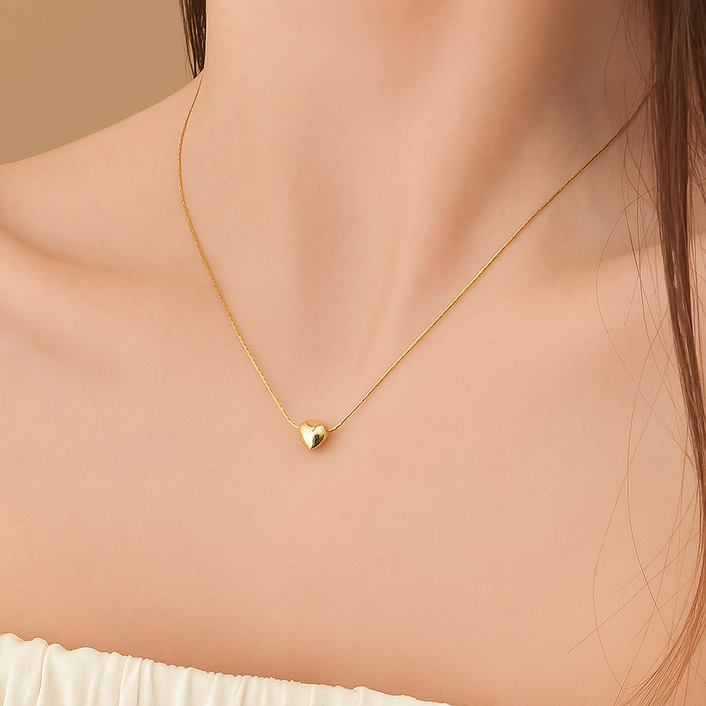 Elegante Hart Hanger Collier | 18K Verguld