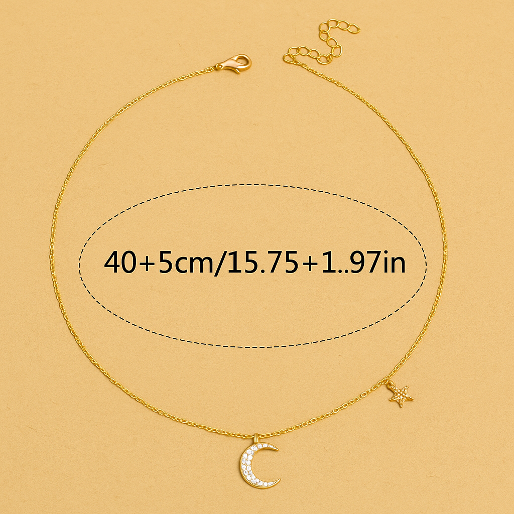 Shin Ster en Maan Hanger – Fijn Collierketting