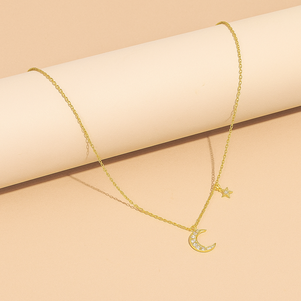 Shin Ster en Maan Hanger – Fijn Collierketting