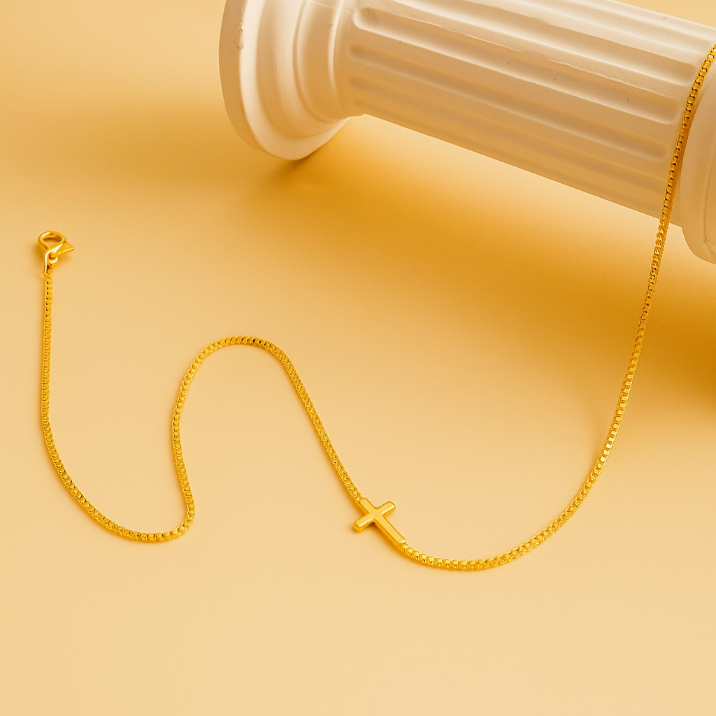 Lai Fijne Kruis Choker Ketting – Minimalistisch Goudkleurig