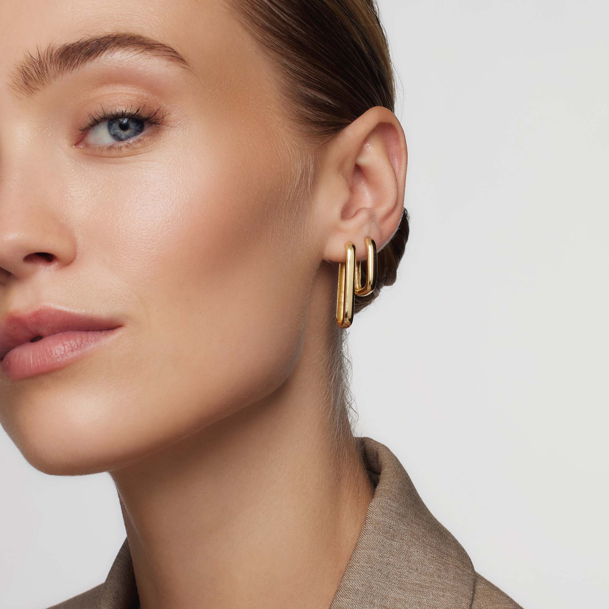 Icon Pavé Hoops | Sprankelende 18k Gouden Oorbellen