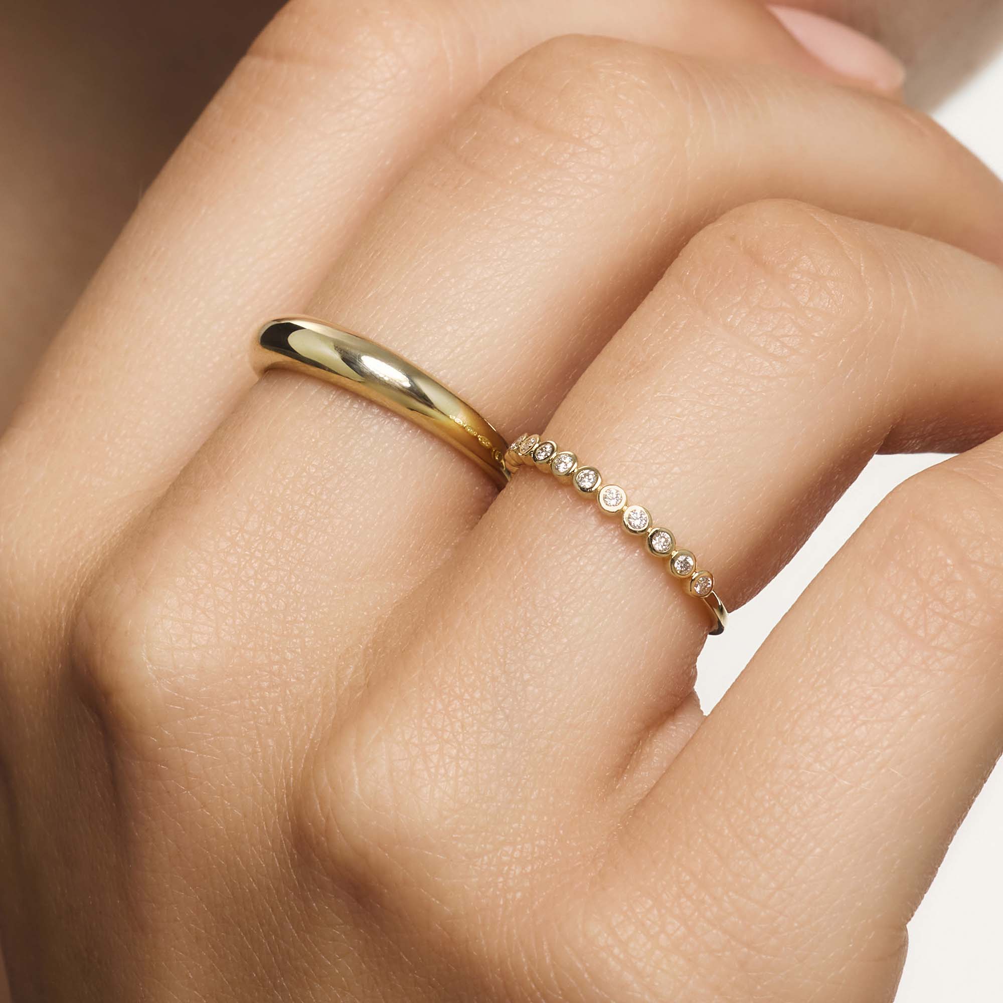 Diamanten Bubbelaccent Ring | 14k Goud