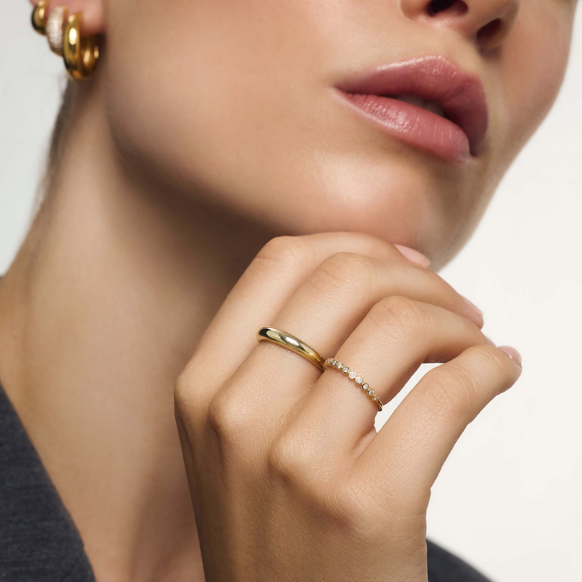 Diamanten Bubbelaccent Ring | 14k Goud