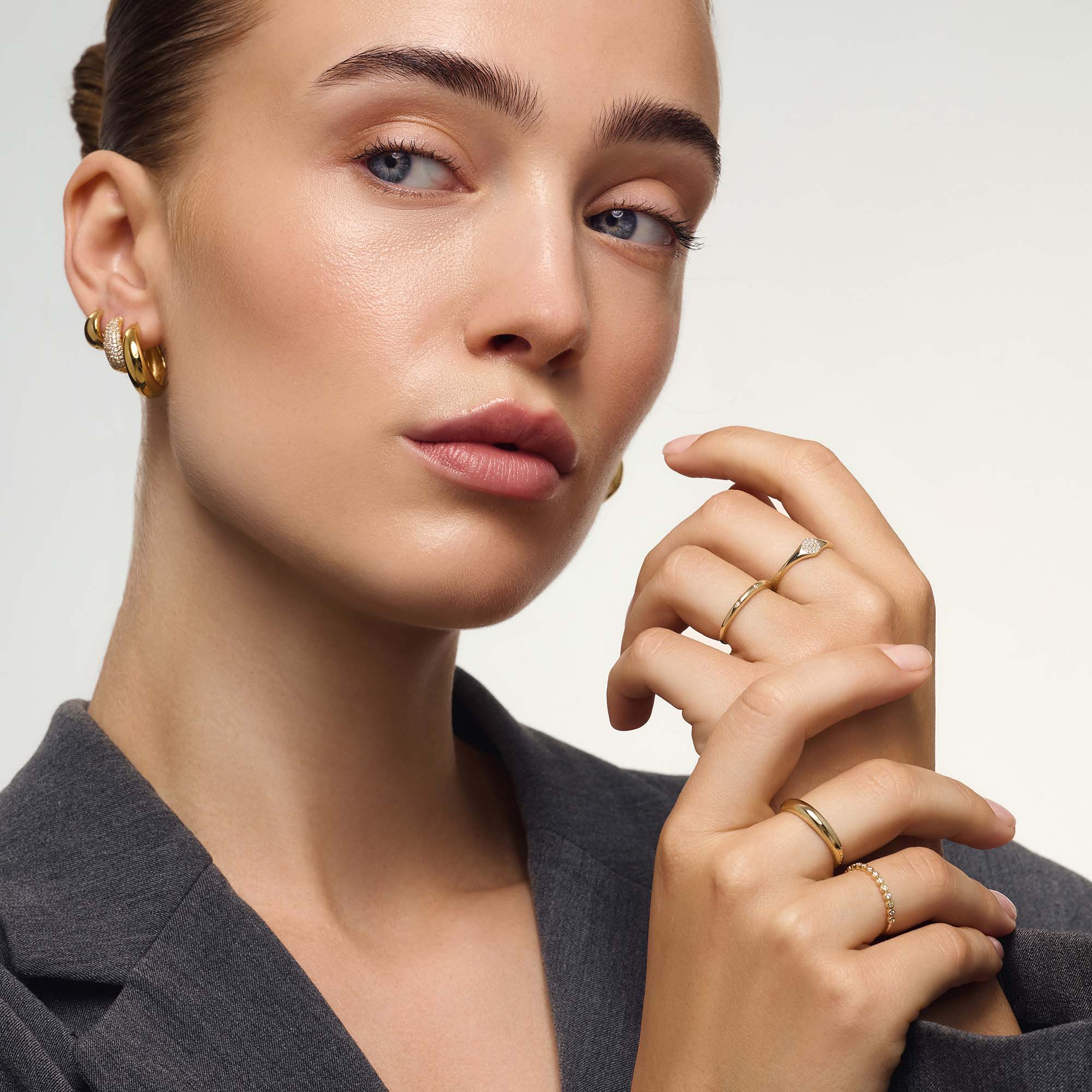 Diamanten Bubbelaccent Ring | 14k Goud