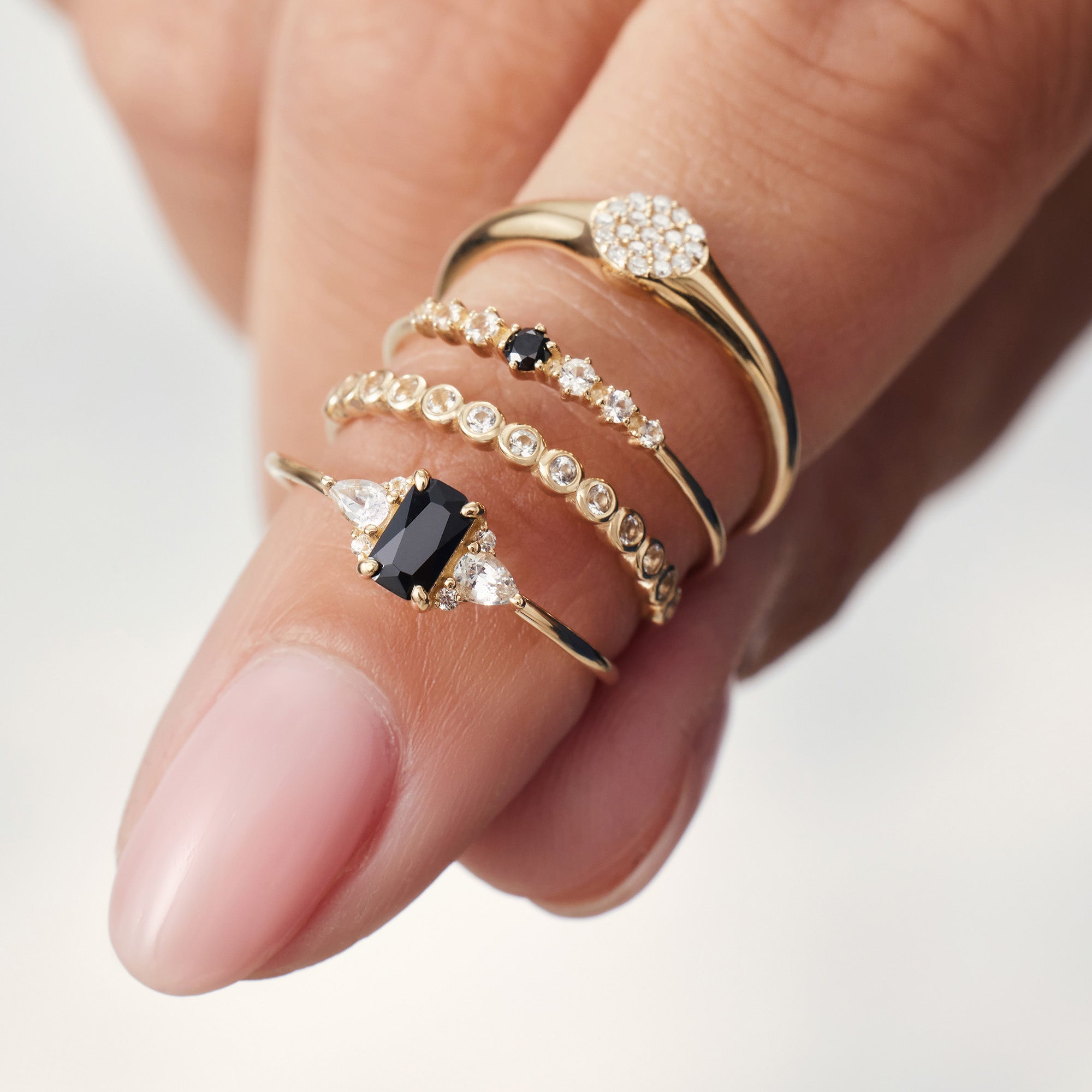 Diamanten Bubbelaccent Ring | 14k Goud