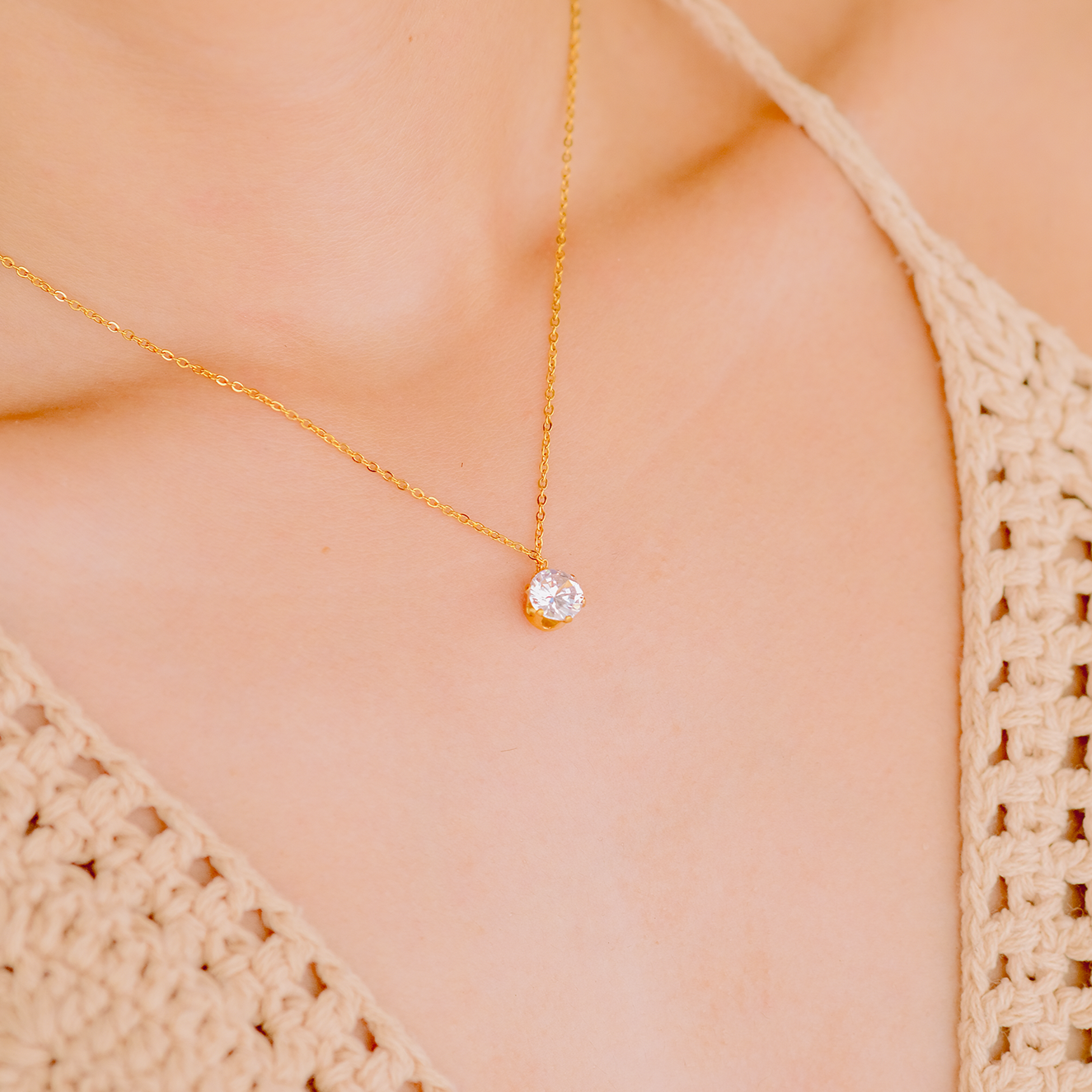 Kyla Solitaire Gouden Ketting