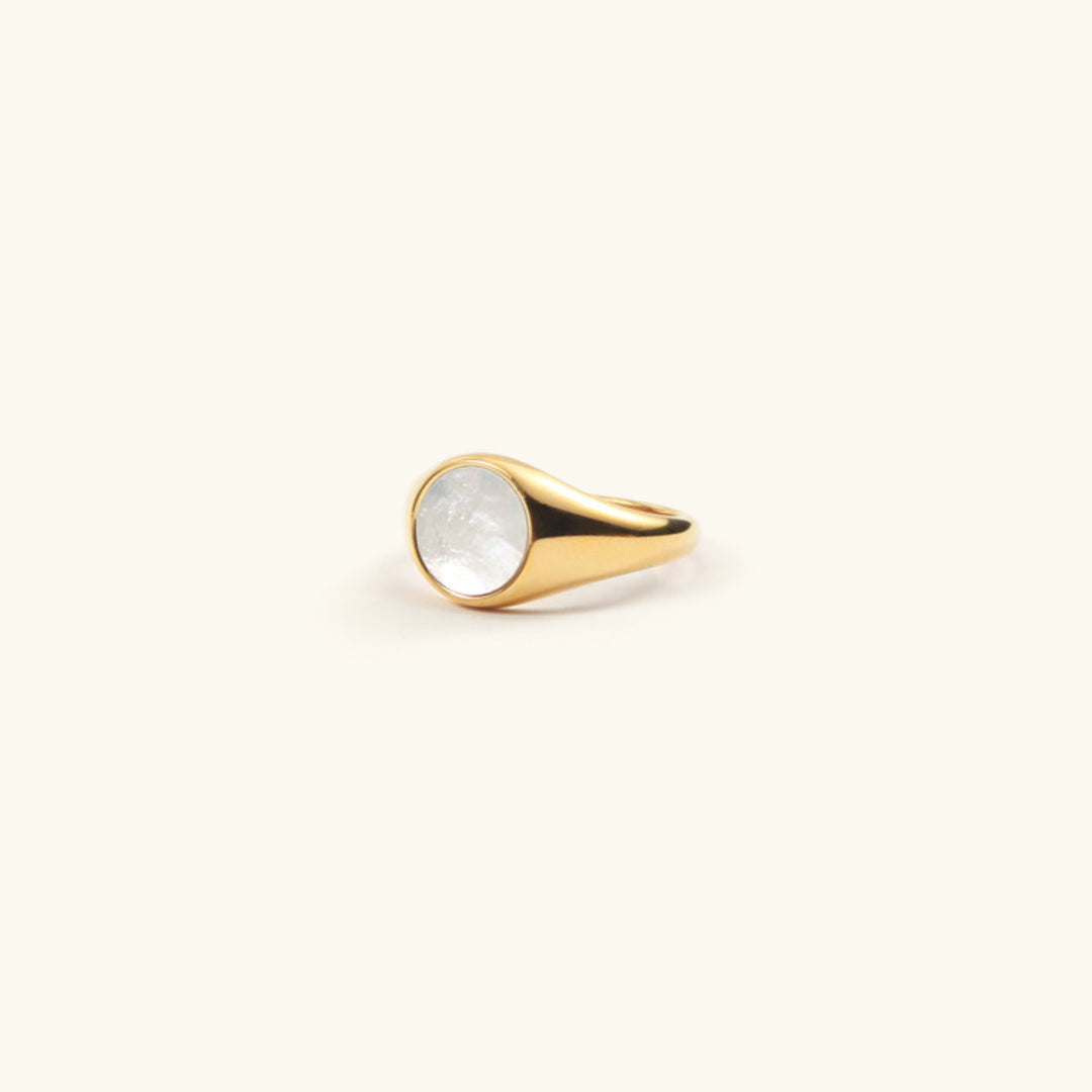Parelmoer gouden ring