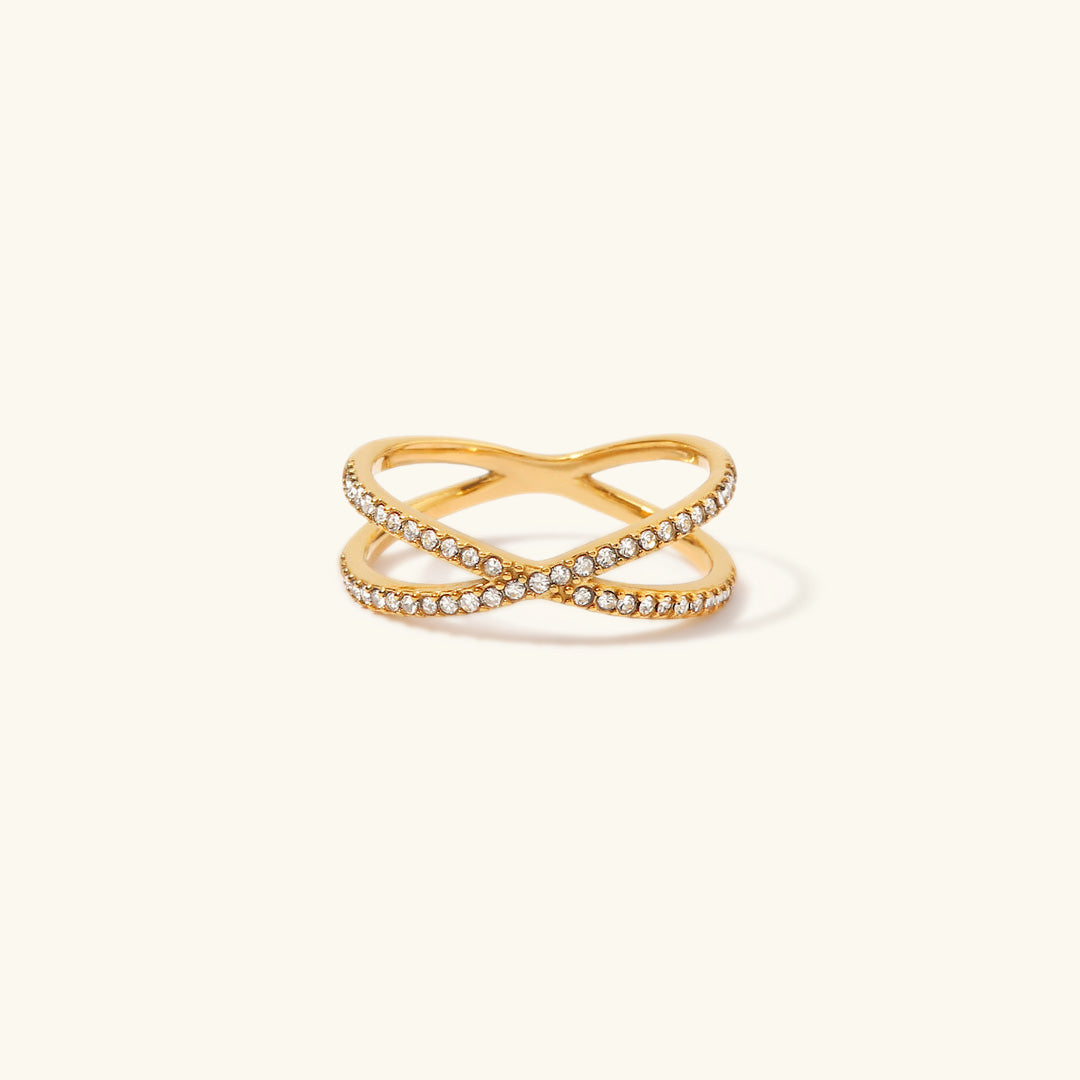 Nia Gouden Diamanten Kruisring