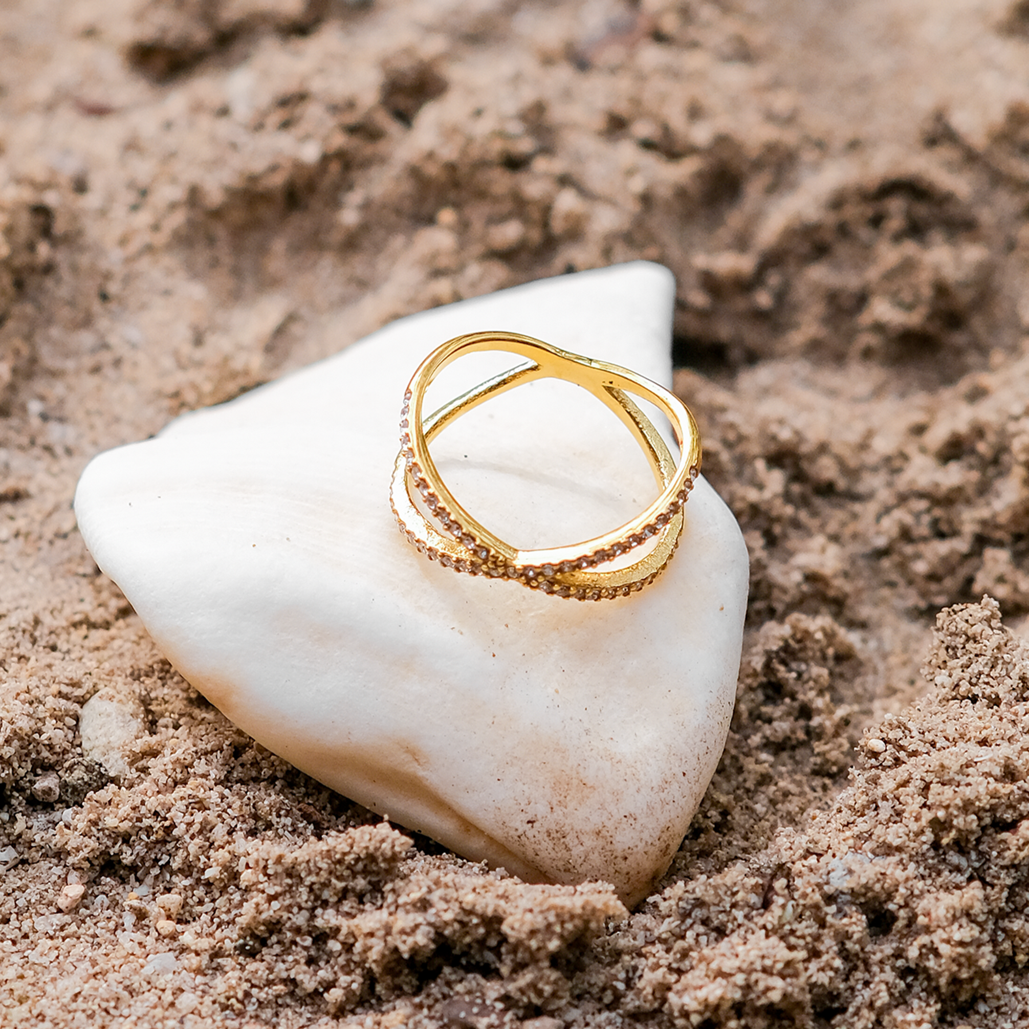 Nia Gouden Diamanten Kruisring