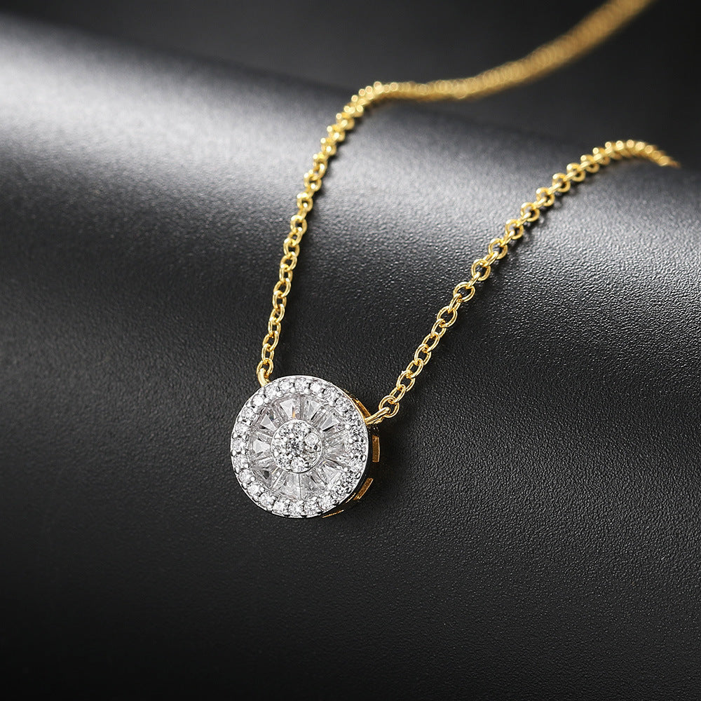 Anne-Marie Rond Kristal Gouden Ketting