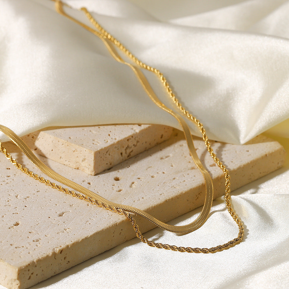 Hailey meerlagige gouden ketting