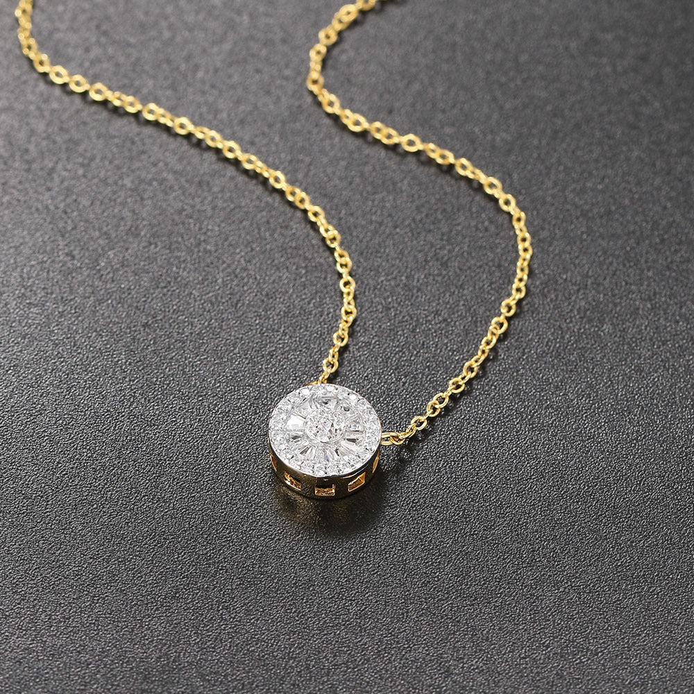 Anne-Marie Rond Kristal Gouden Ketting