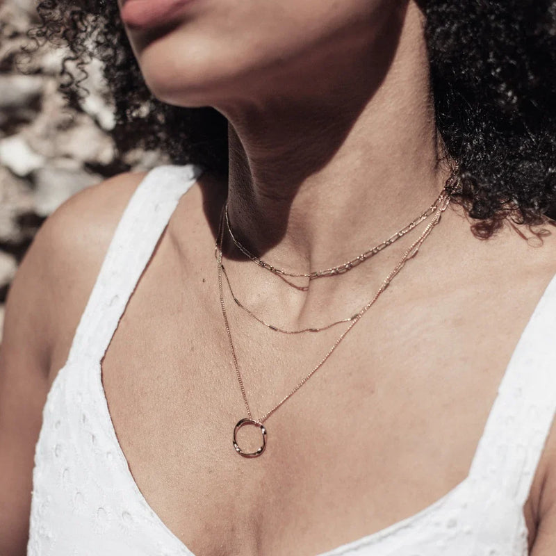 Drievoudige Open Cirkel | 18k Gouden Ketting
