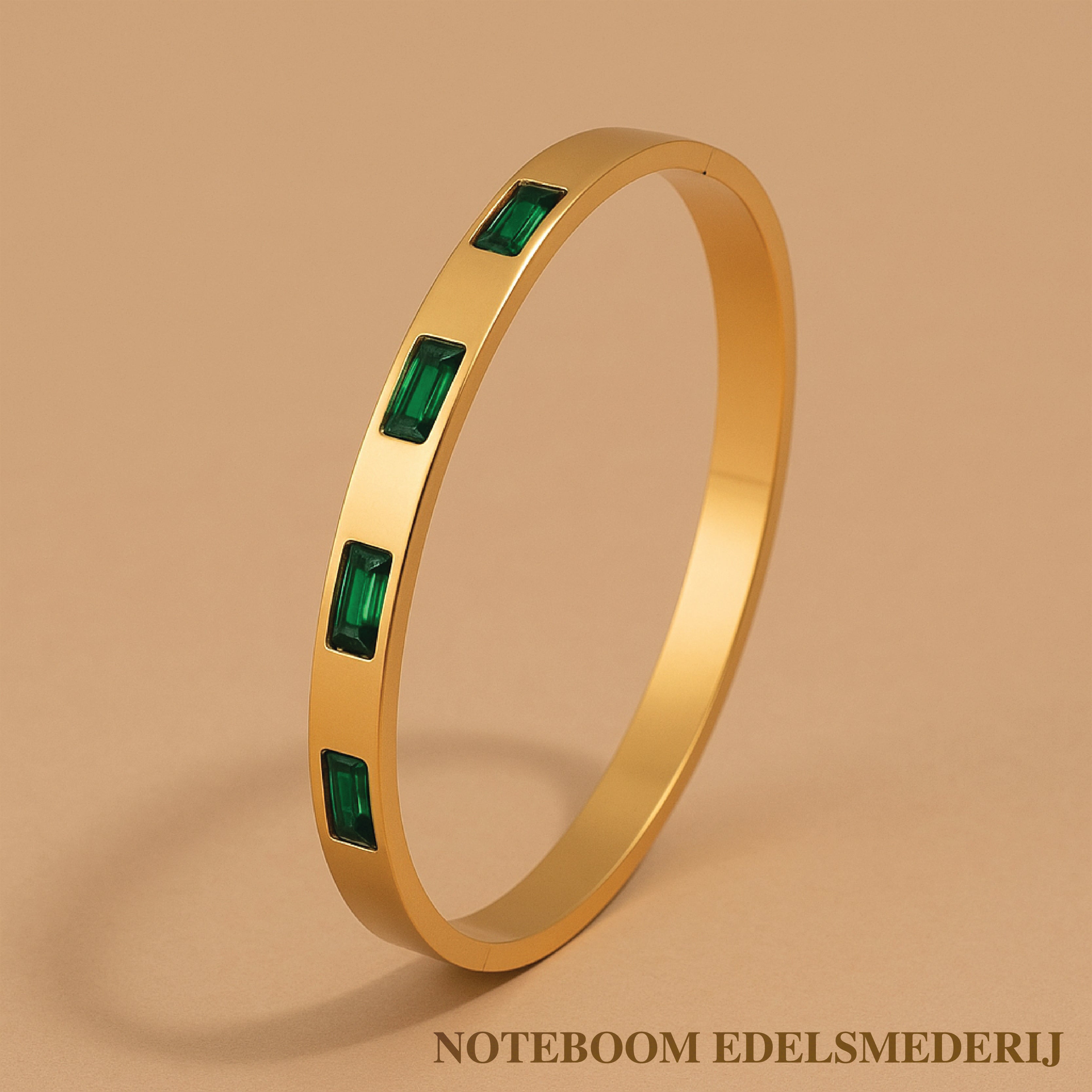 Renata Scarlatti | Elegante Groene 16k Gouden Armband