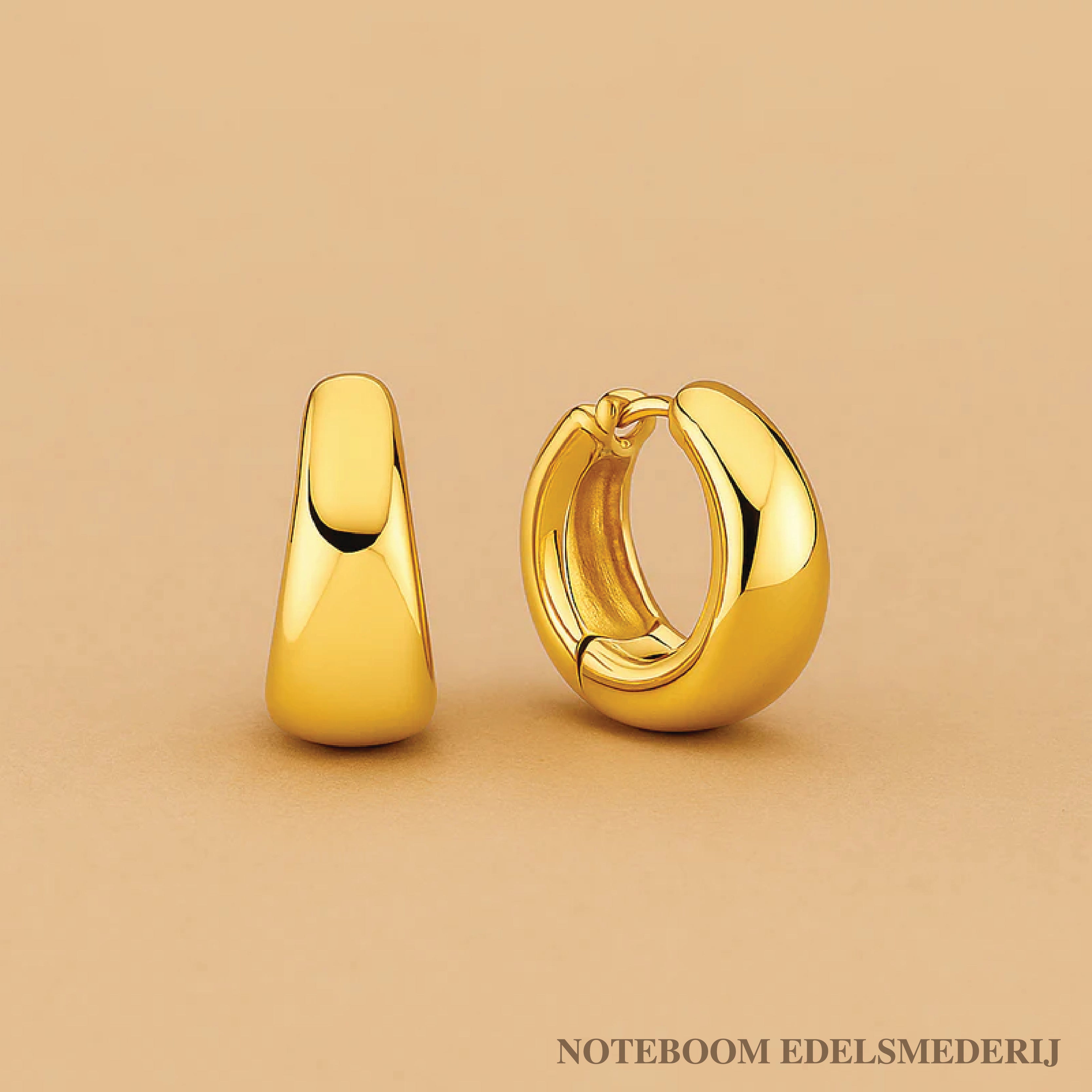 Rue Statement Hoepeloorbellen – 18K Gouden Elegantie