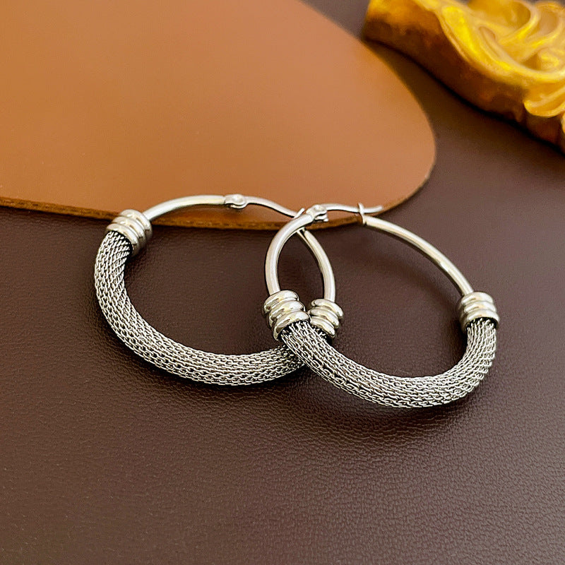 Vintage mesh-patchwork creolenoorbellen