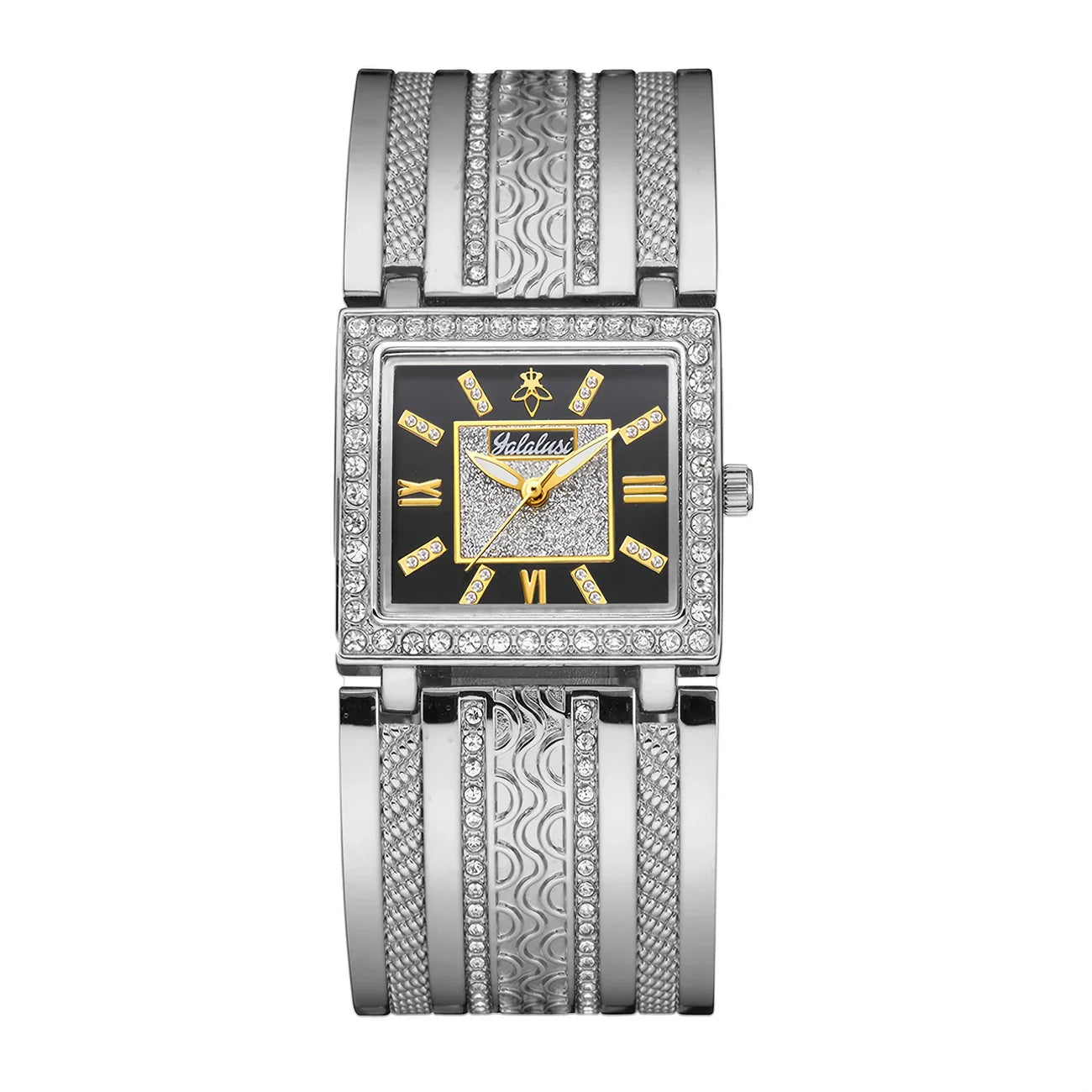 Luxe gouden dameshorloge met strass details