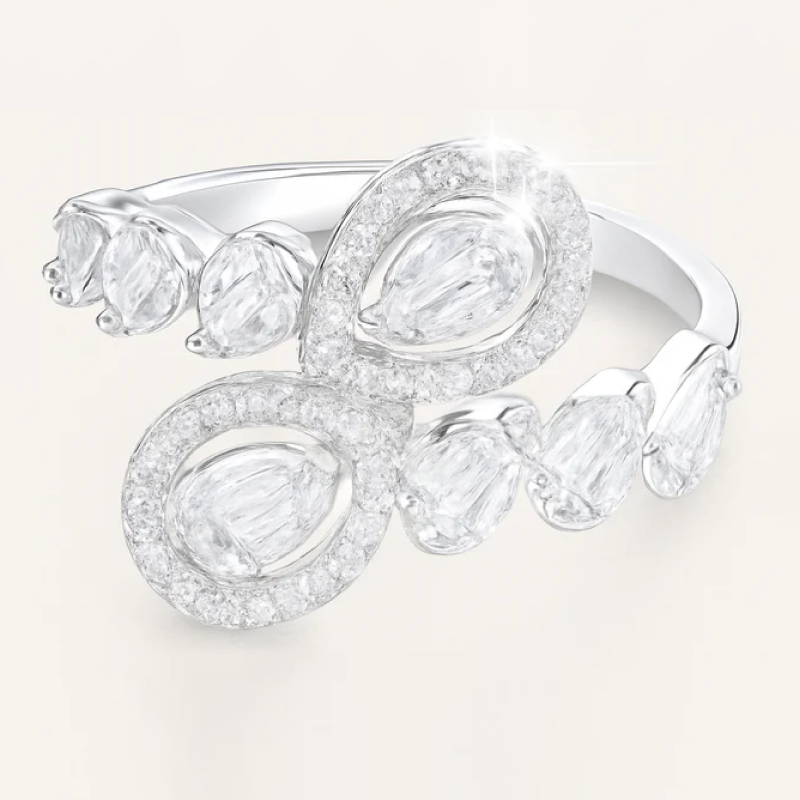 Gepolijste Koperen Ring met Synthetische Zirkonia