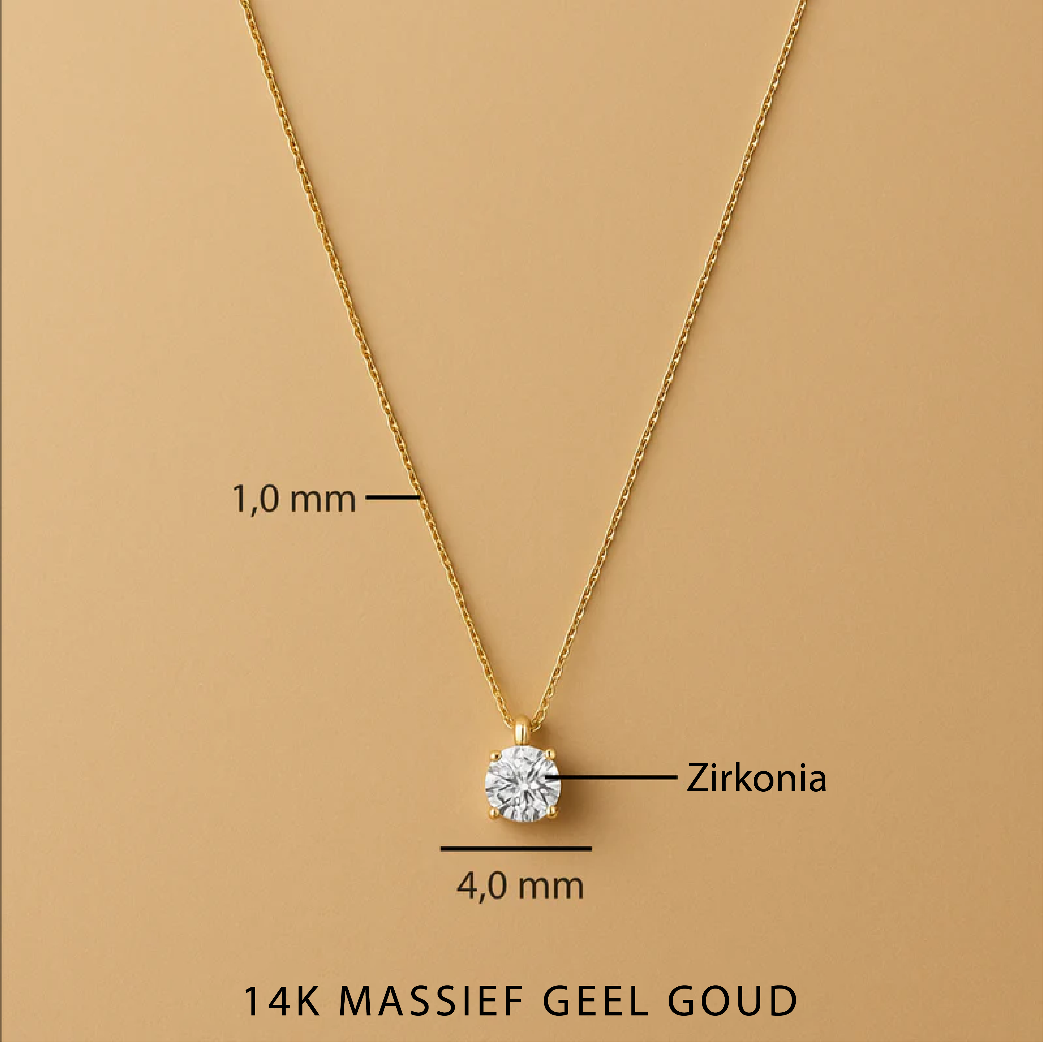 Cléa Moissanite Hanger Collier in 14k Goud