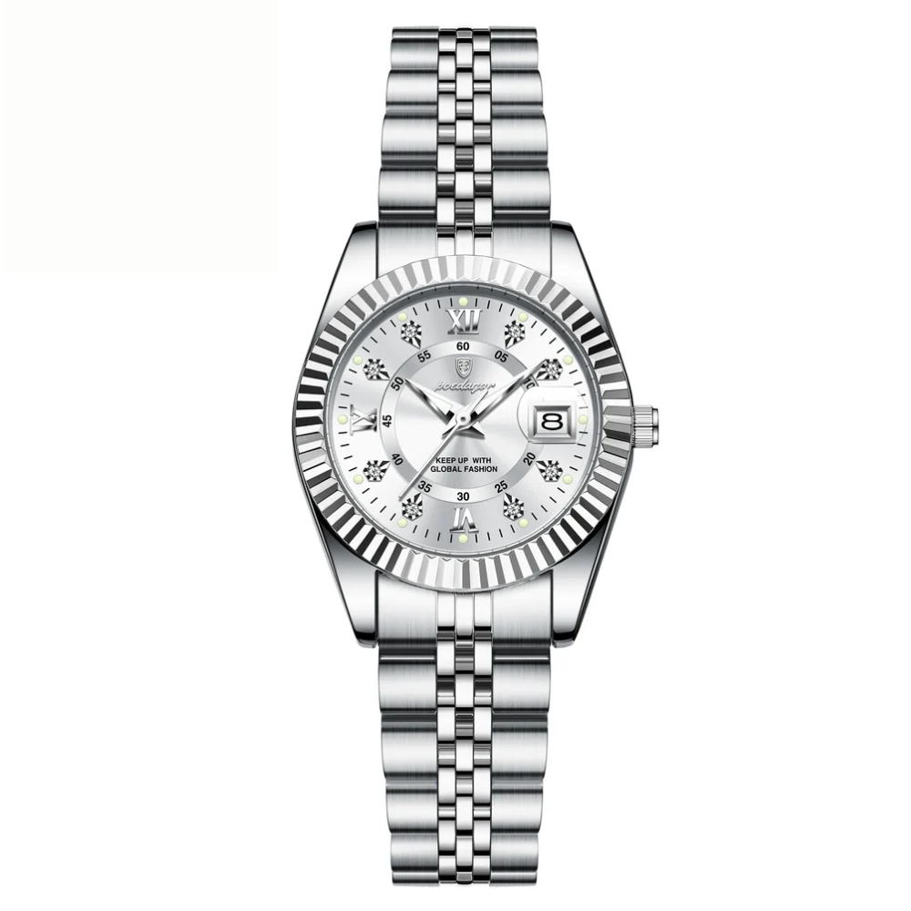 Vrouwen Waterdichte lichtgevende roestvrij staal Quartz horloge