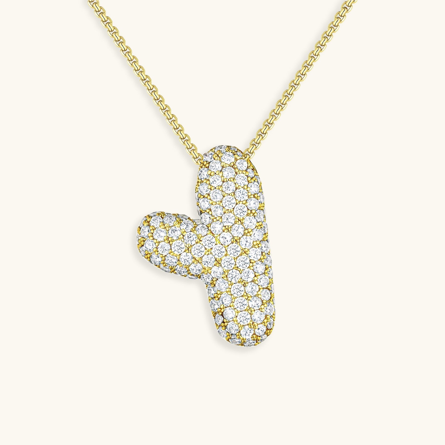 Bubbel initiaal diamanten ketting