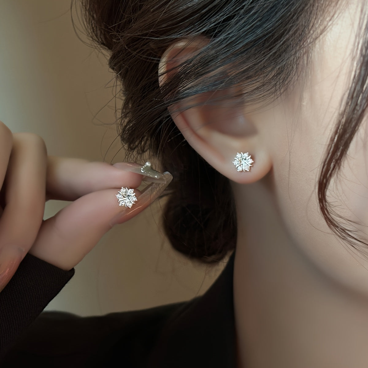 Elegante Zilverkleurige Sneeuwvlok Oorbellen