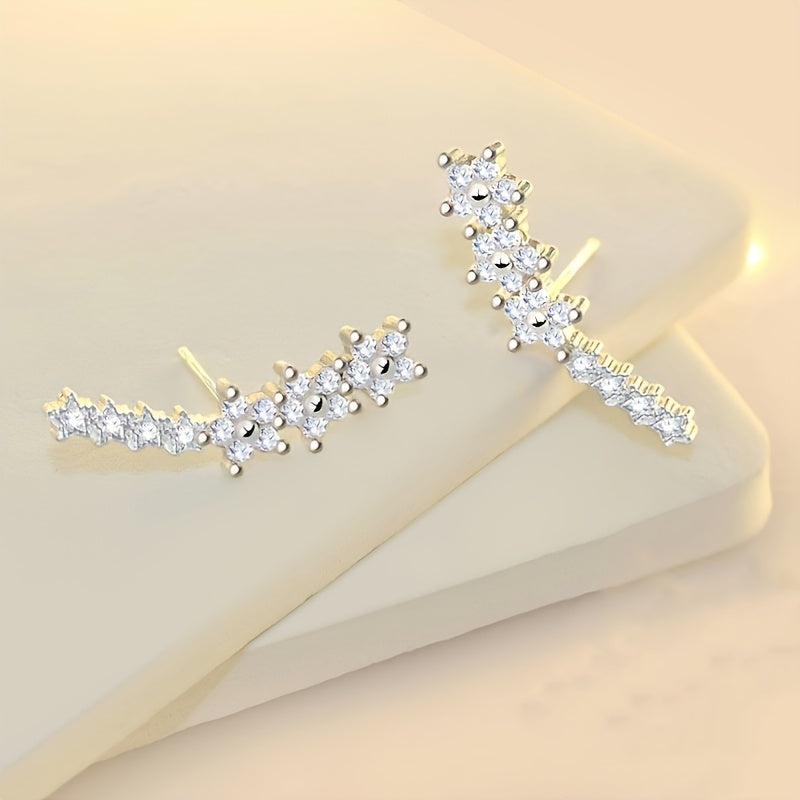 Elegante Bloemvormige Oorknopjes met Strass-Steentjes