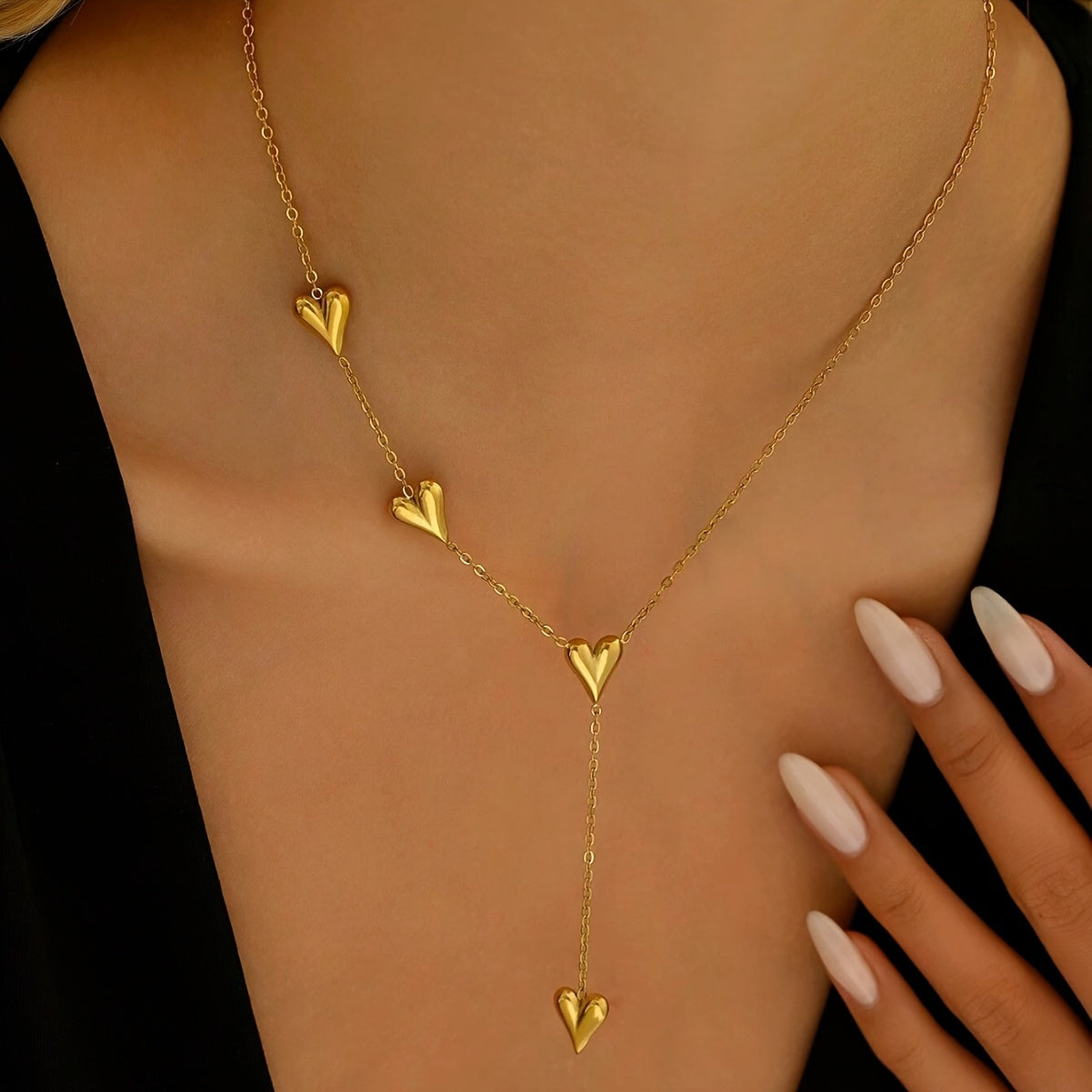 3-laagse Hart Hangerketting – Elegant voor Dames