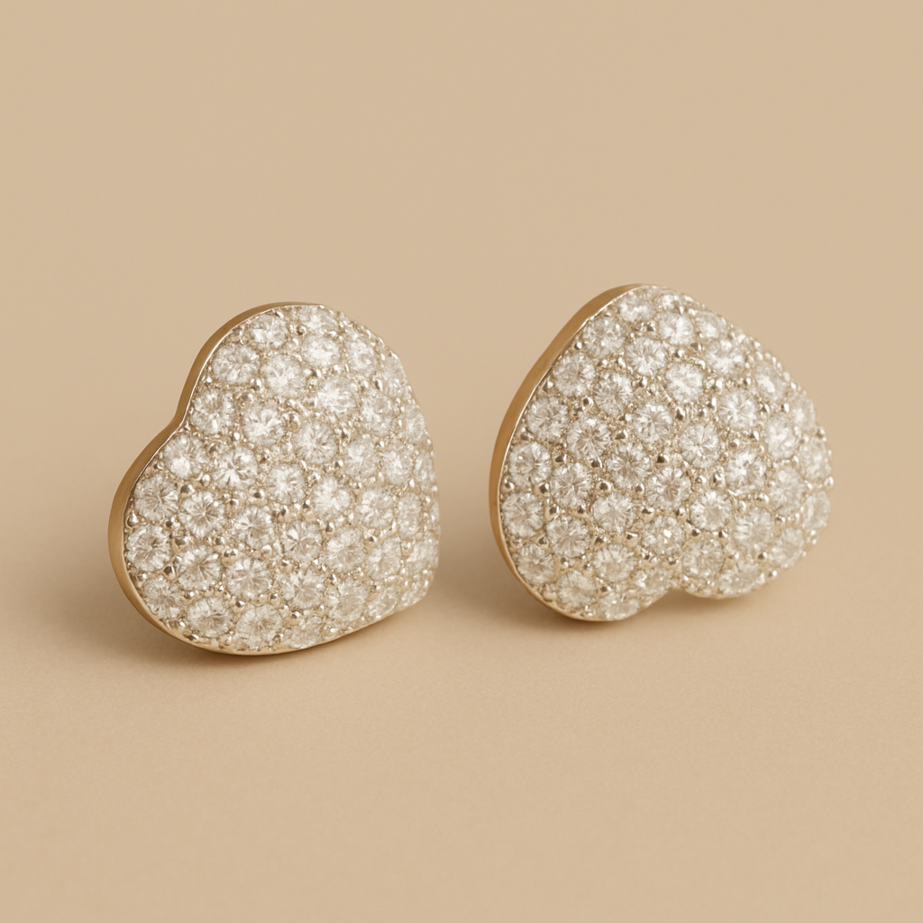 Hartvormige Moissanite Oorknopjes – Romantisch Sprankelend Cadeau