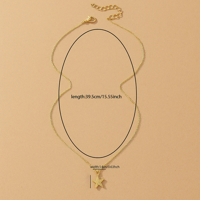 Zomerse Sferen Ketting – Gouden Zeester Hanger