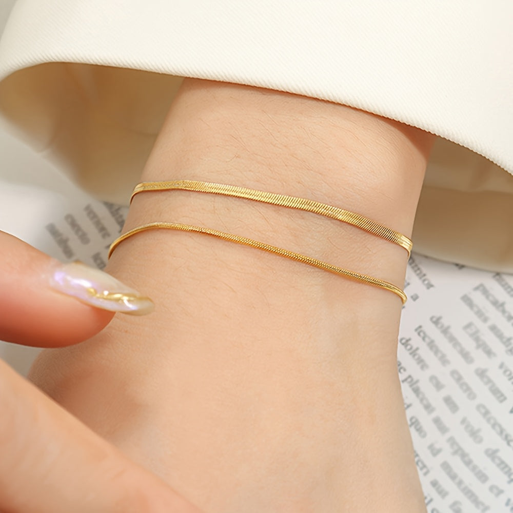 Dubbelgelaagde slangenschakel-armband