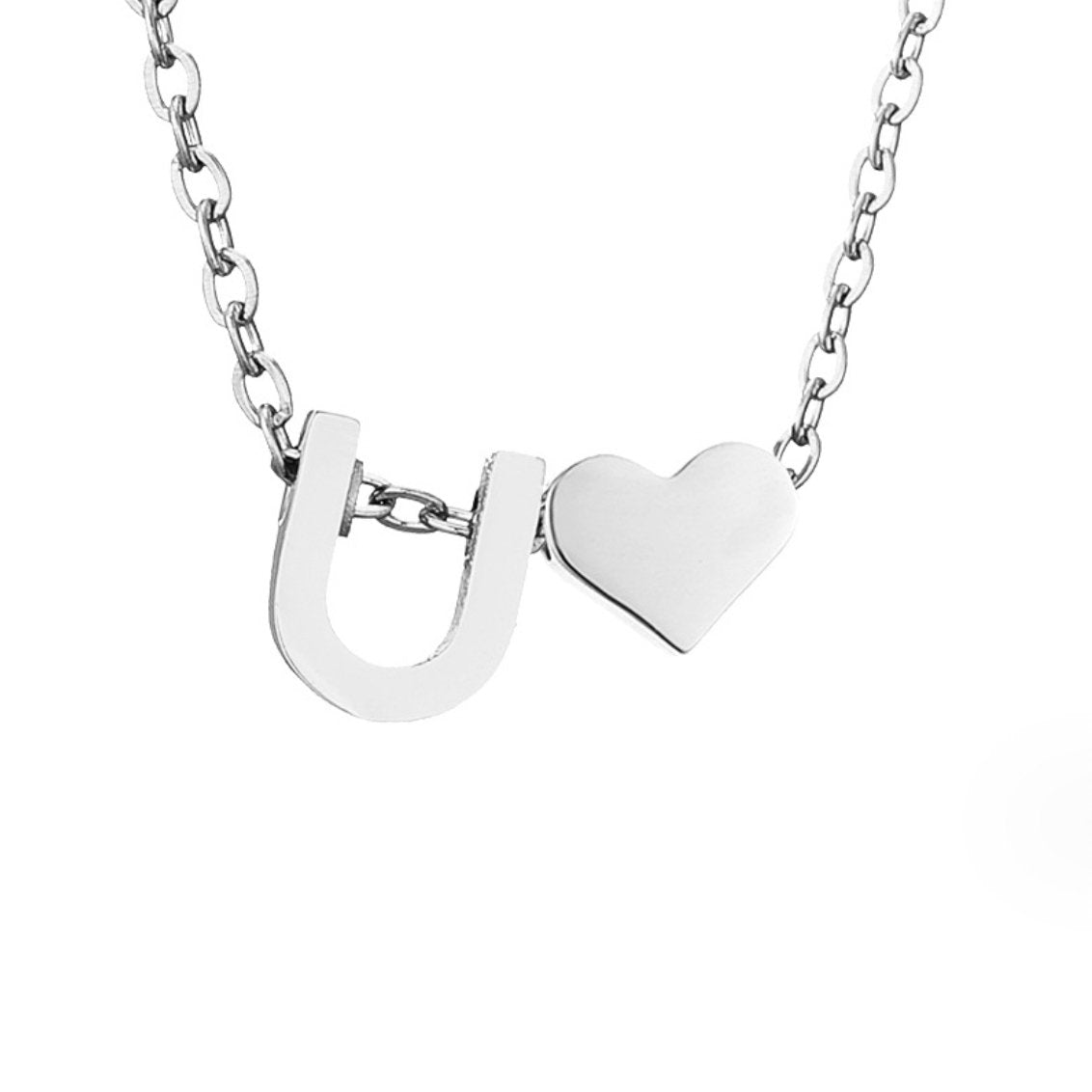 Forever Love & Letter Zilveren Halsketting