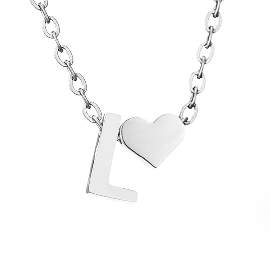 Forever Love & Letter Zilveren Halsketting