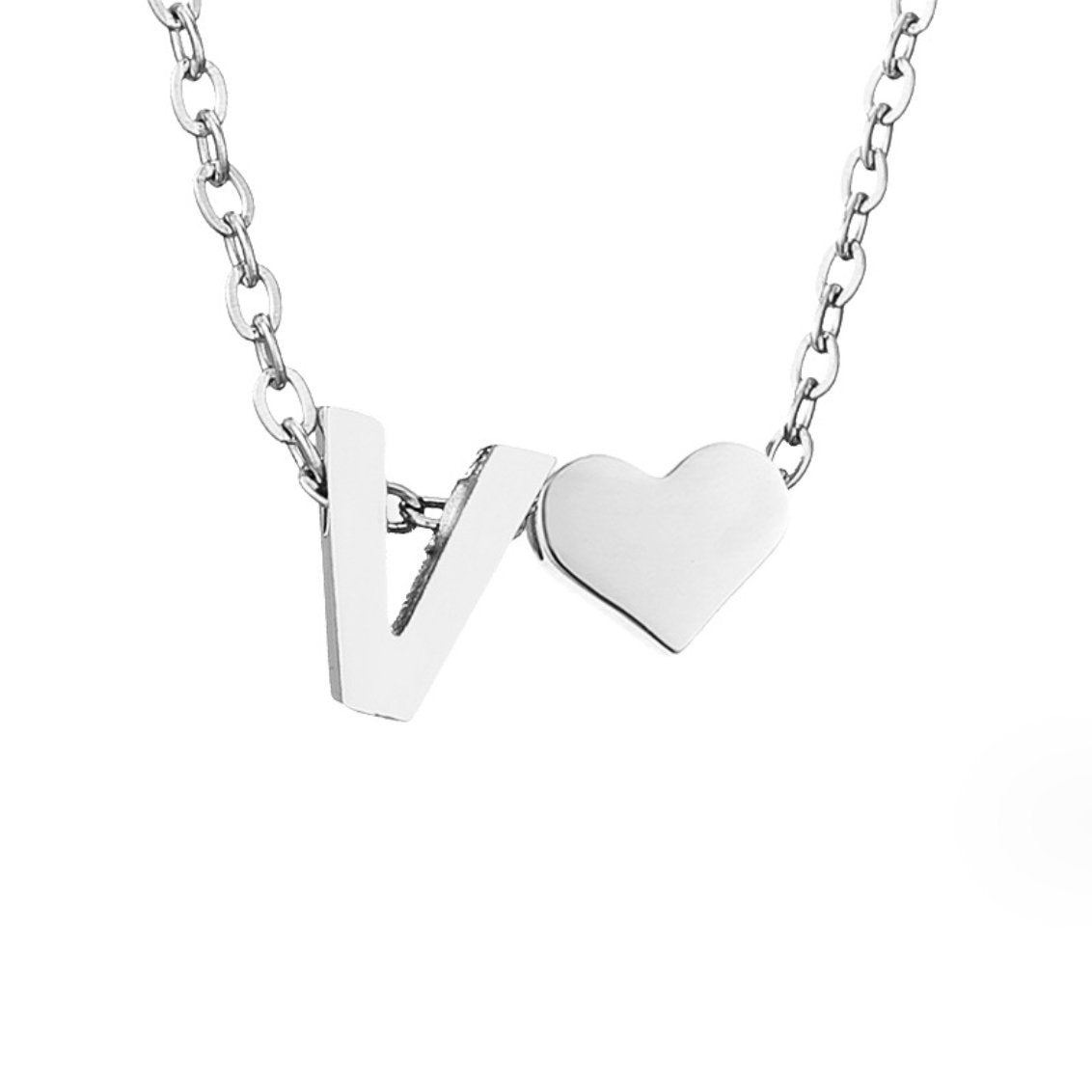 Forever Love & Letter Zilveren Halsketting
