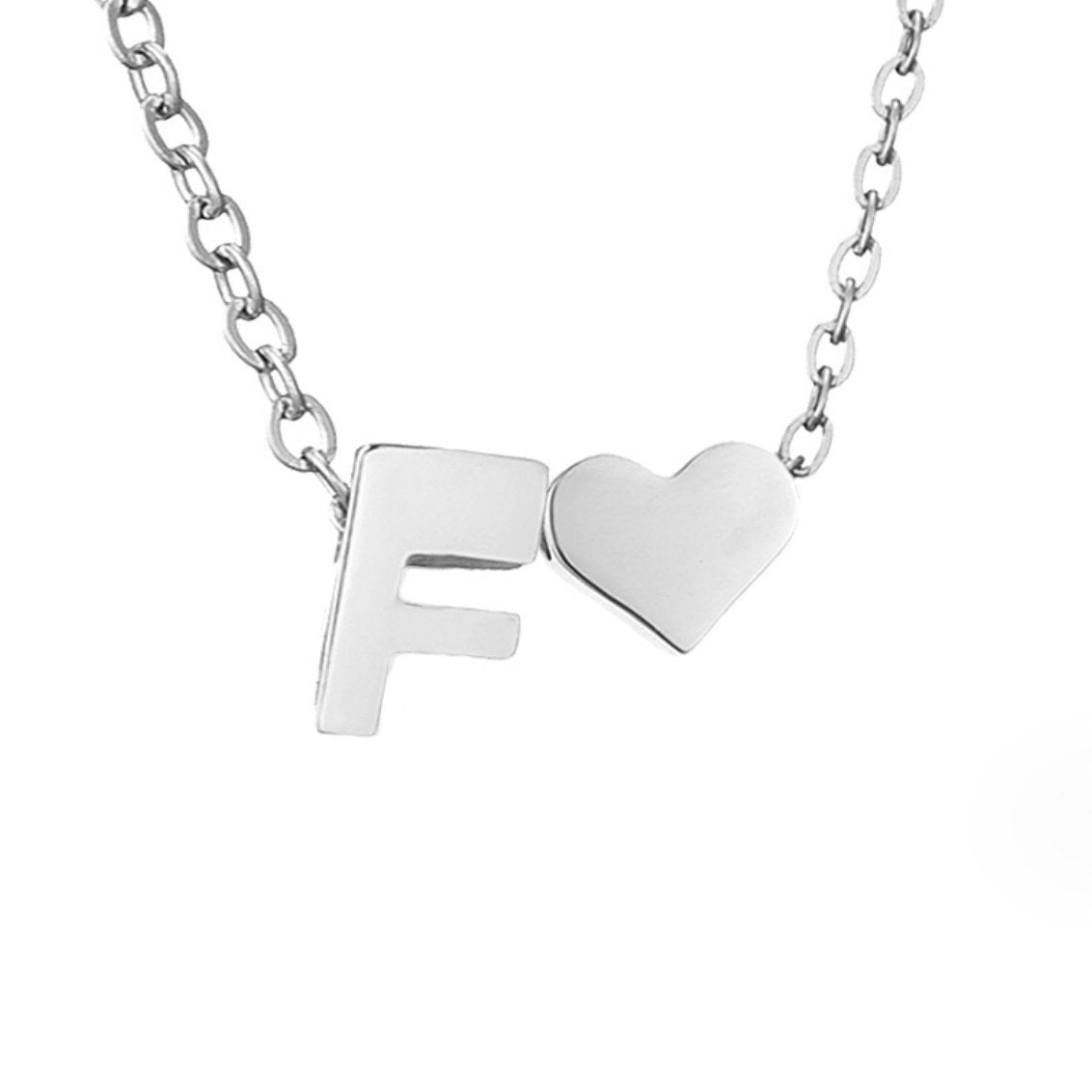 Forever Love & Letter Zilveren Halsketting