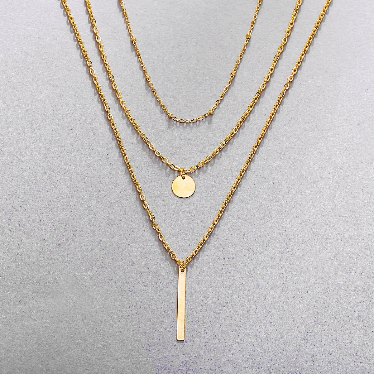 Vintage Geo Gelaagde Ketting & Hangerketting