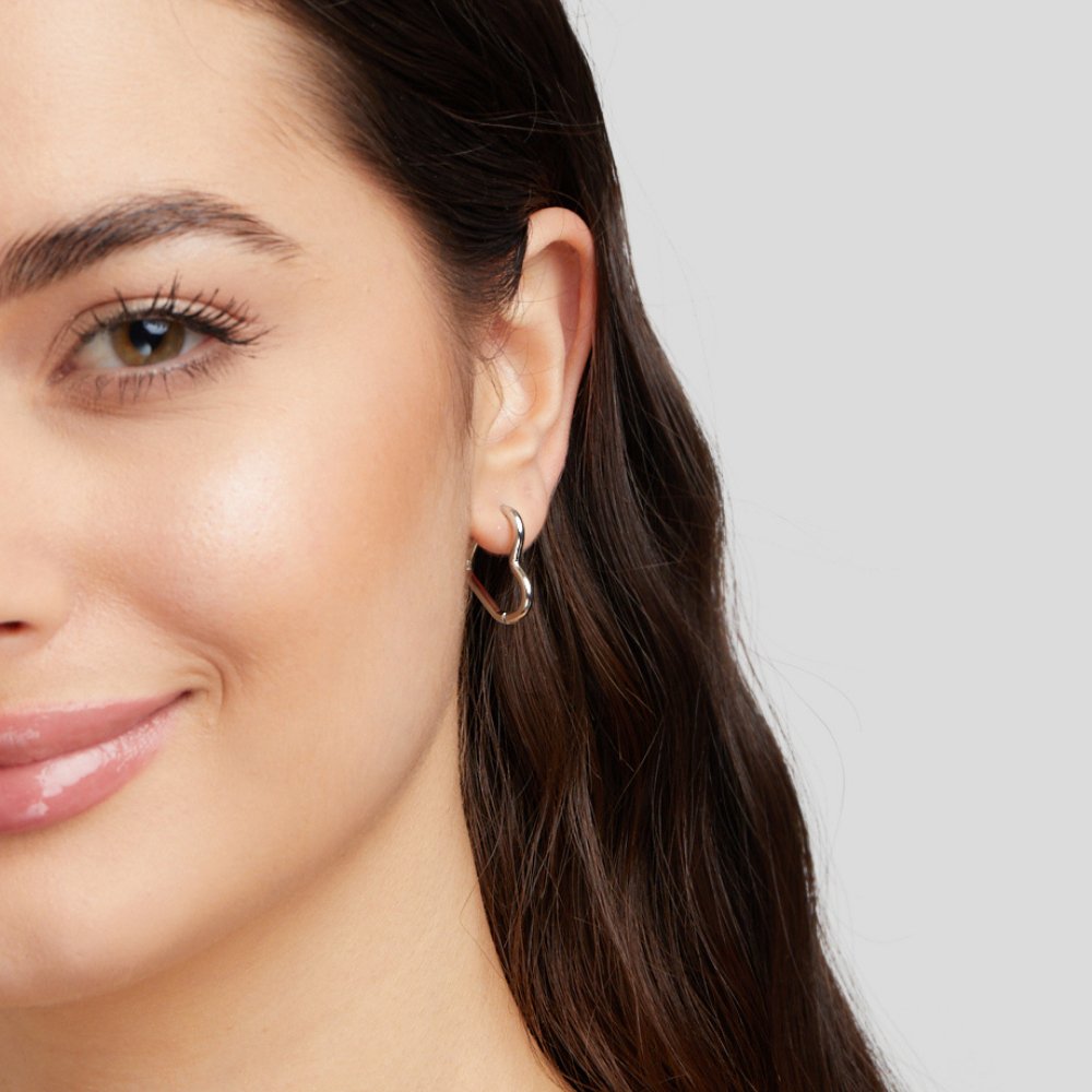 Hartvormige Zilveren Creolen