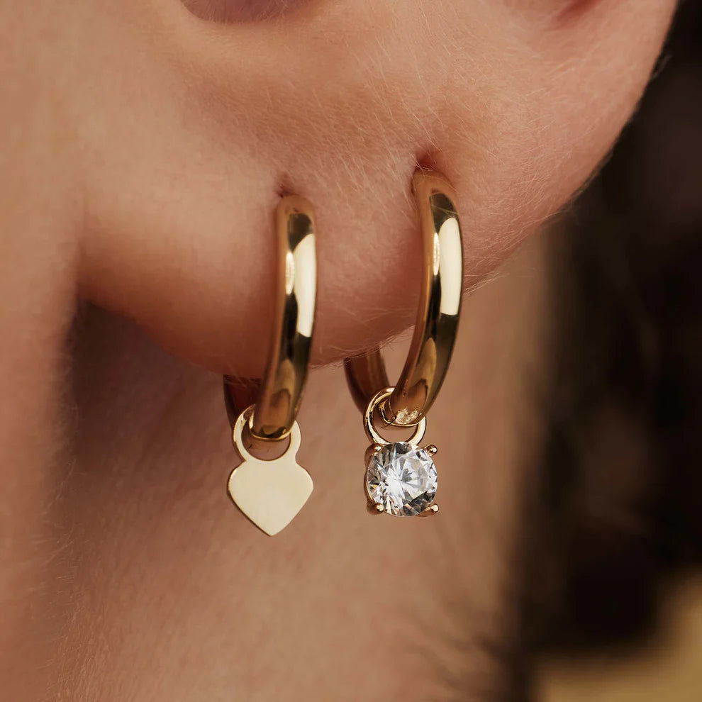 Larmes de Lune | 14k Gouden Hoepeloorbellen