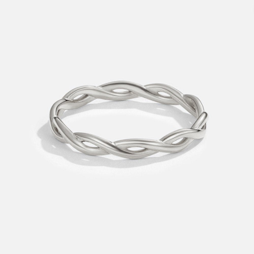 Zilveren Oneindigheidsring met Gedraaid Design