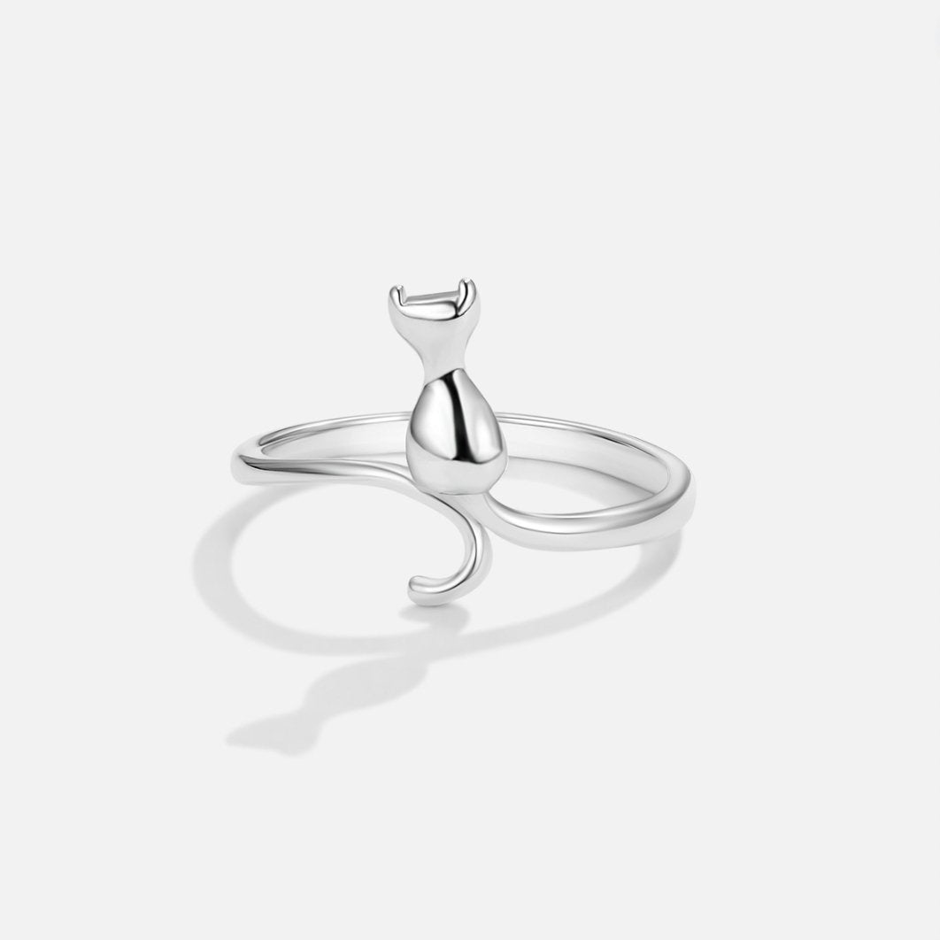 Middernachtkat Zilveren Ring
