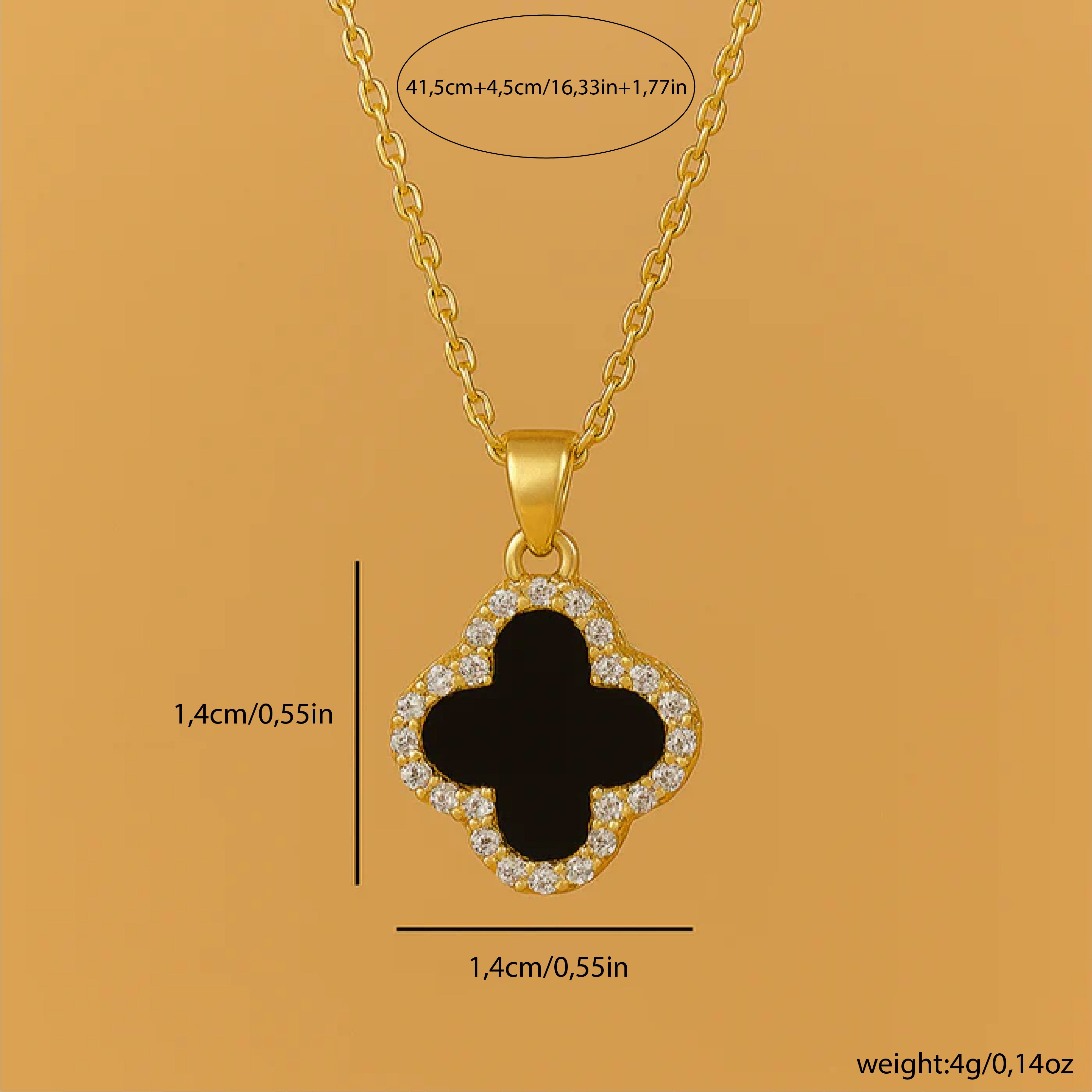 Goudkleurige Klaver Hanger Halsketting voor Vrouwen