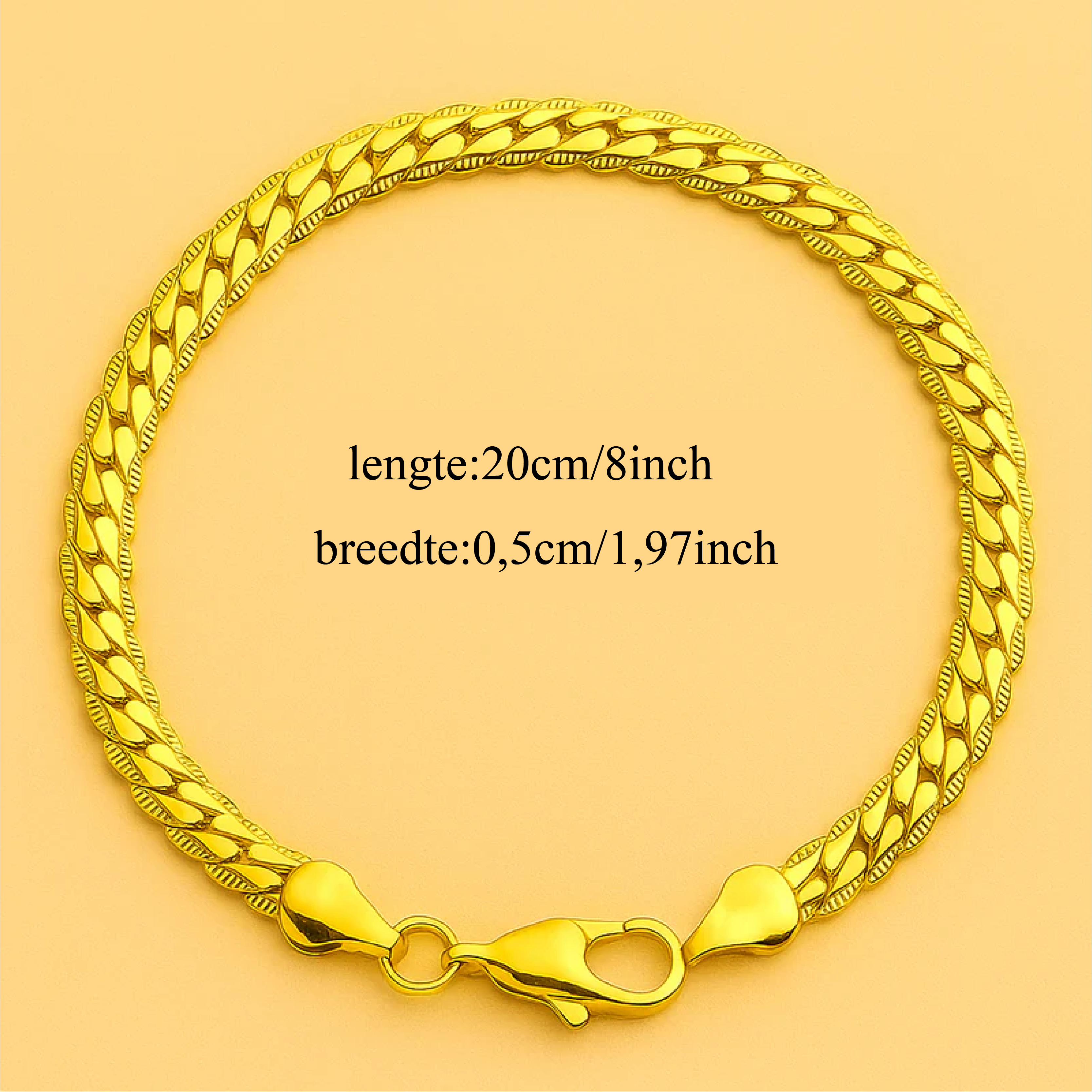 Eenvoudige 18K Goudvergulde Koperen Armband